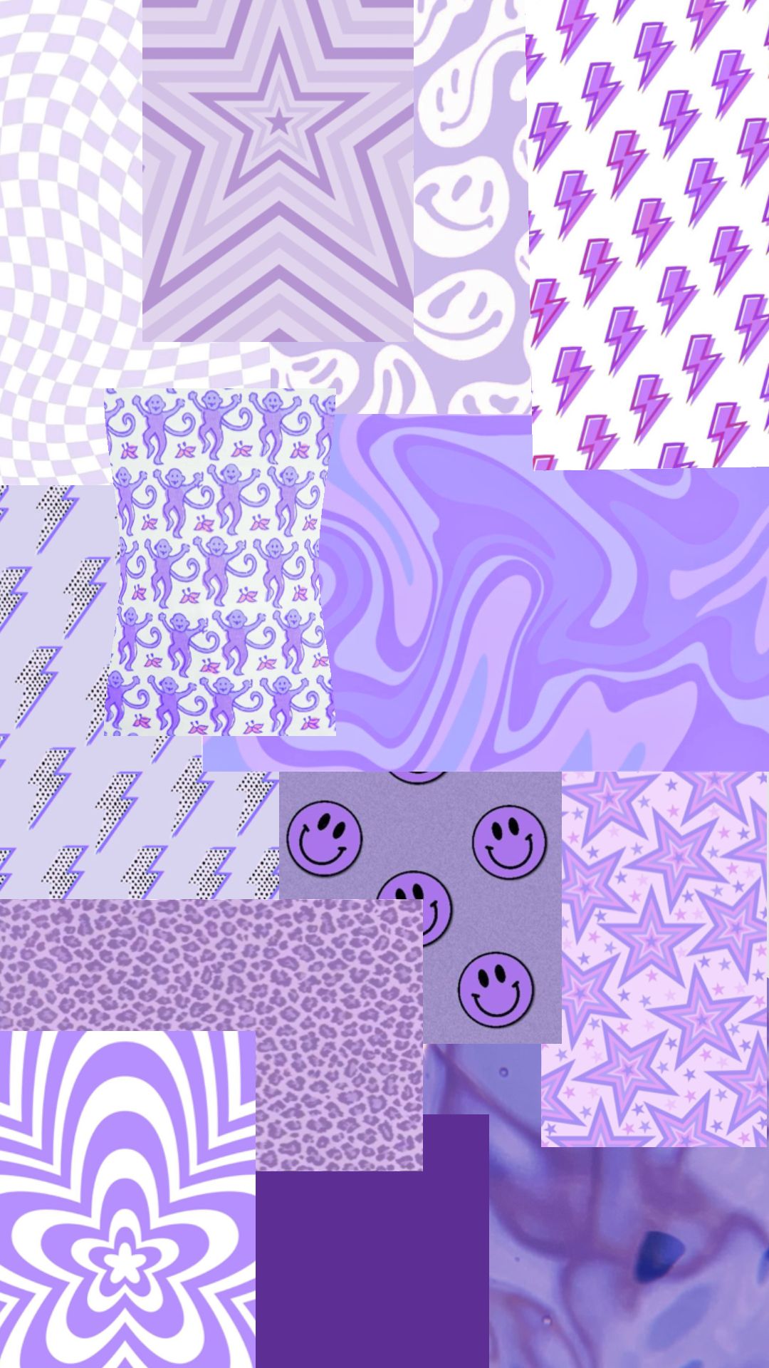 Collage pattern viola preppy, 1080x1920 Verticale, Telefono
