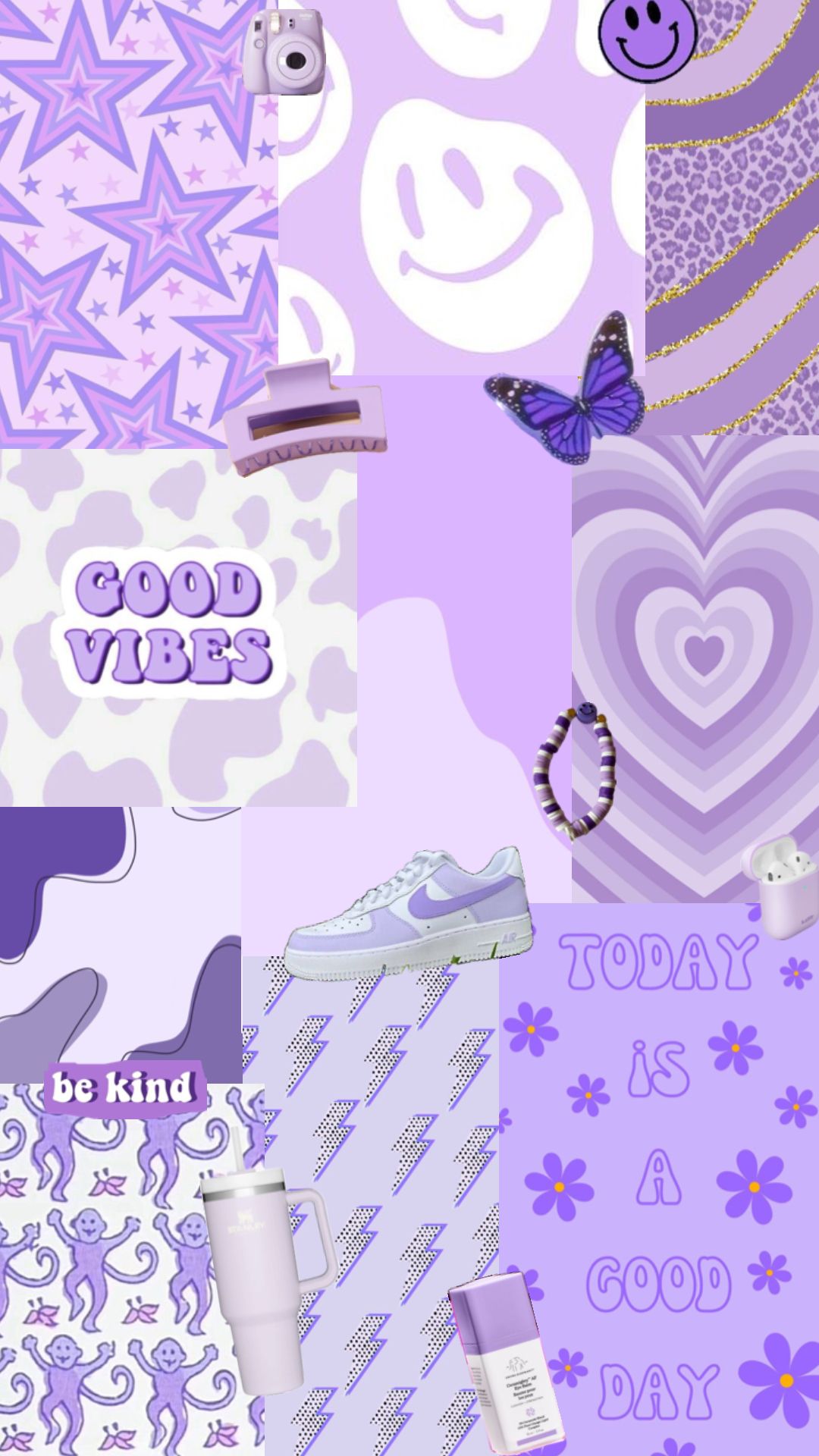 Collage preppy viola pastello, 1080x1920 Full HD Verticale, Samsung Galaxy