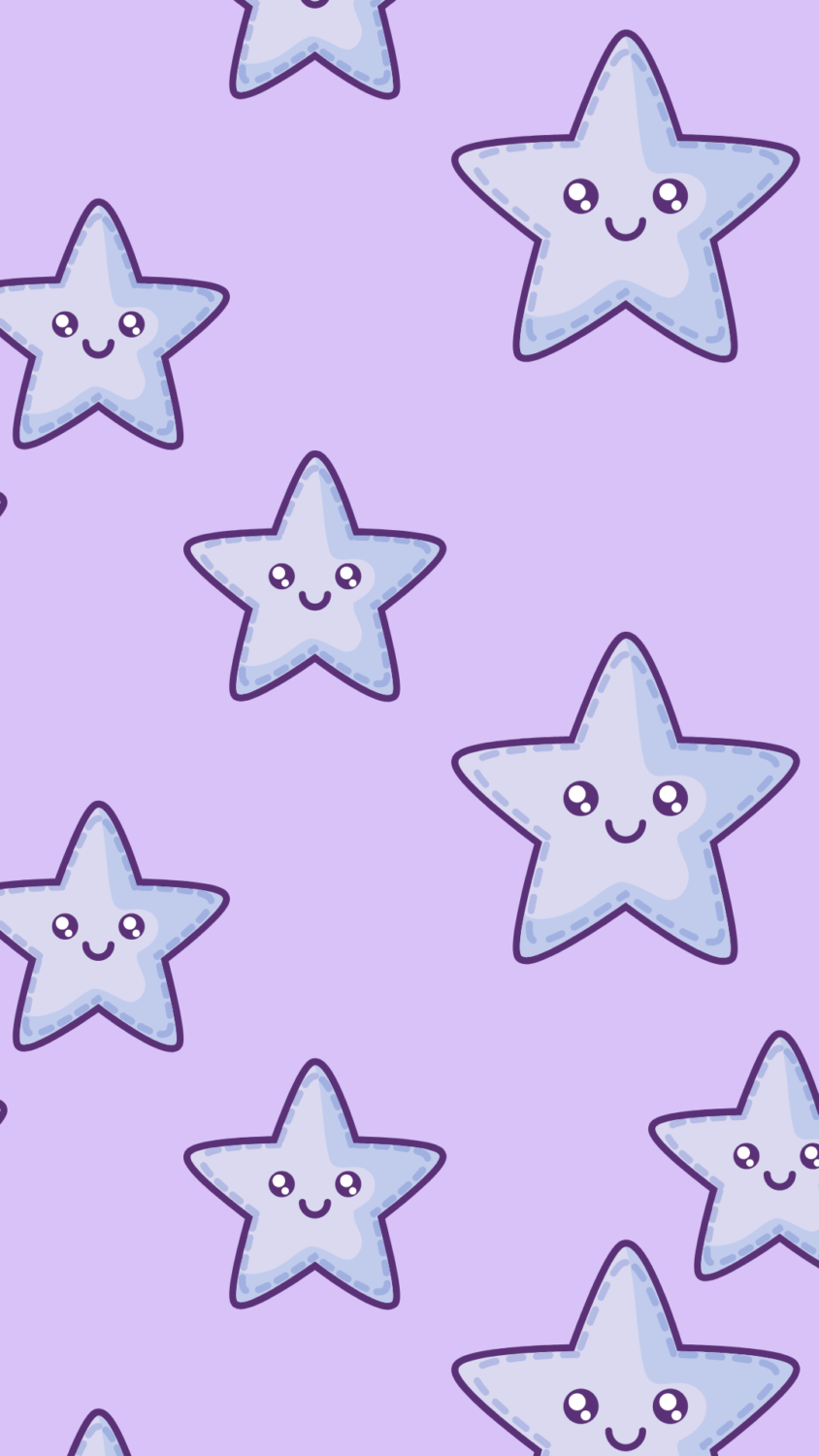 Stelle sorridenti viola pastello, 844x1500 Full HD Verticale, Smartphone