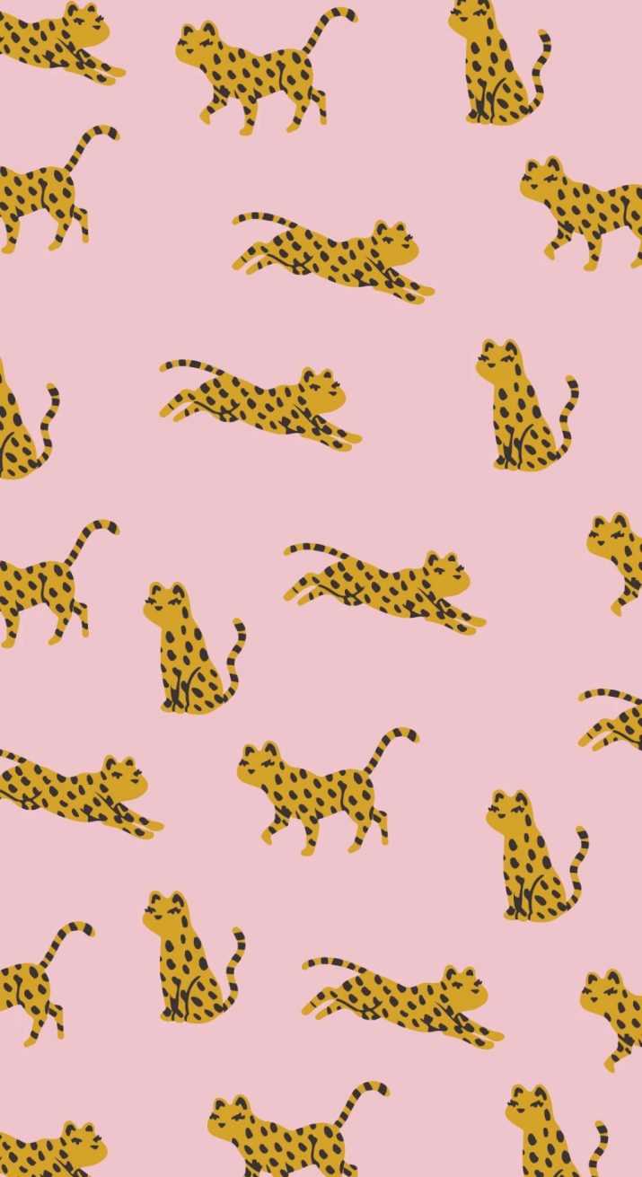 Ghepardi pattern rosa, 715x1311 Full HD Verticale, iPhone