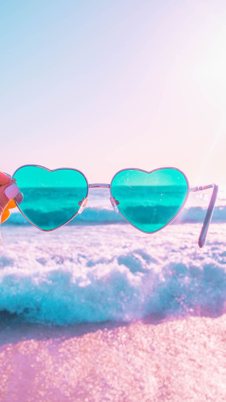 Occhiali a cuore turchesi spiaggia, 736x1308 Full HD Verticale, Samsung Galaxy