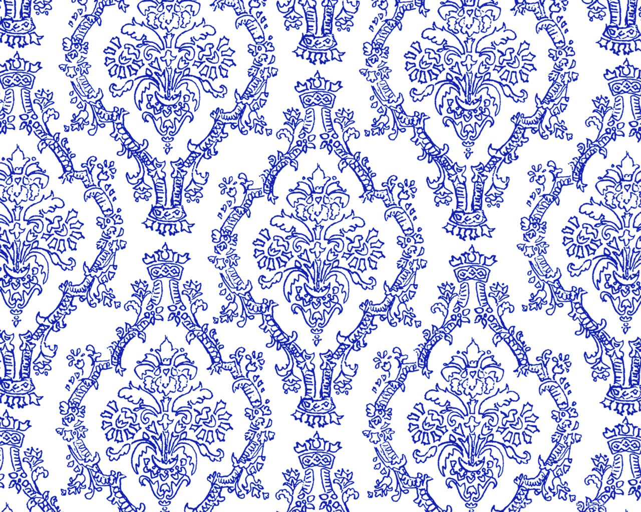 Motivo damascato blu bianco, 1280x1024 HD, Desktop