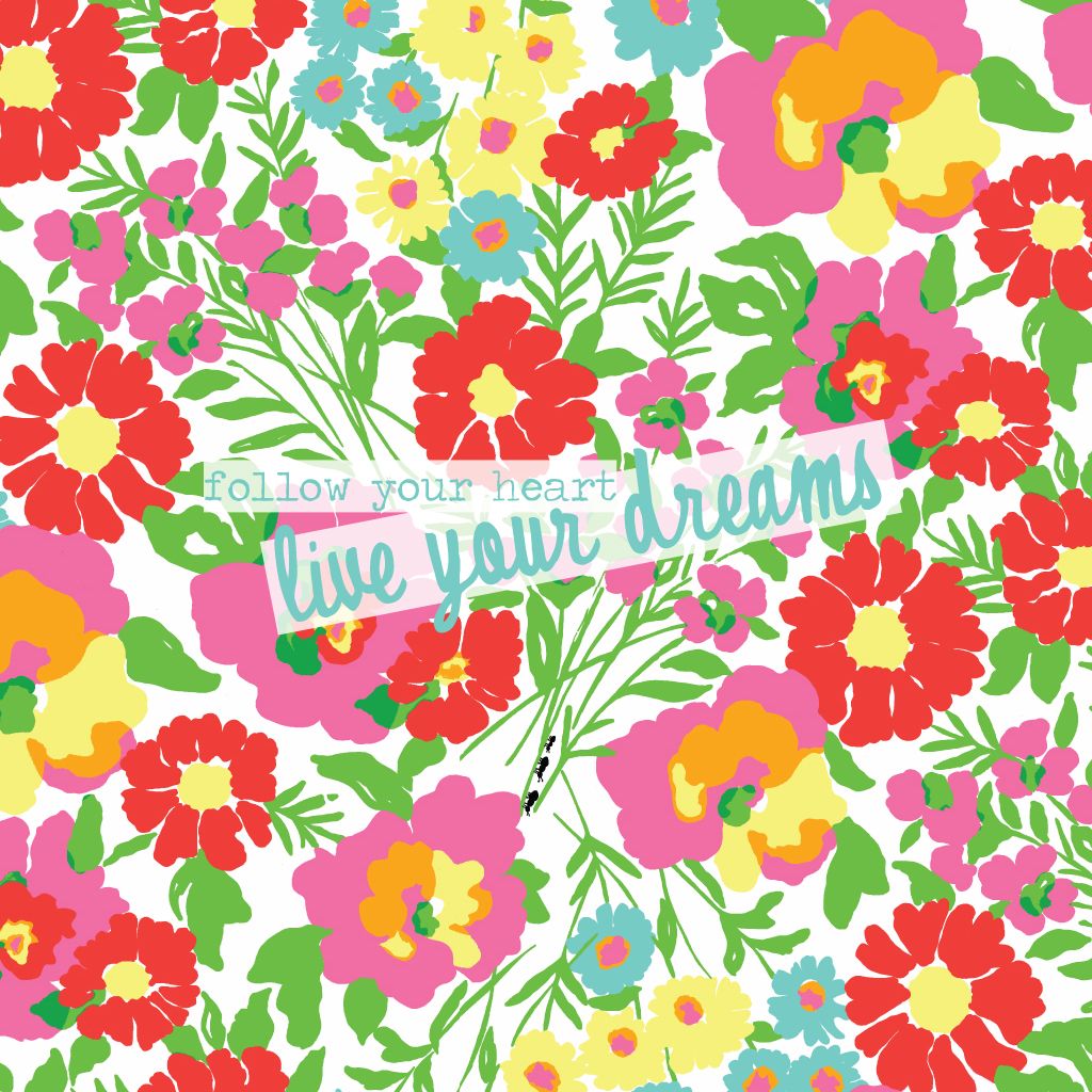 Fiori colorati preppy con scritta, 1024x1024 HD, Desktop