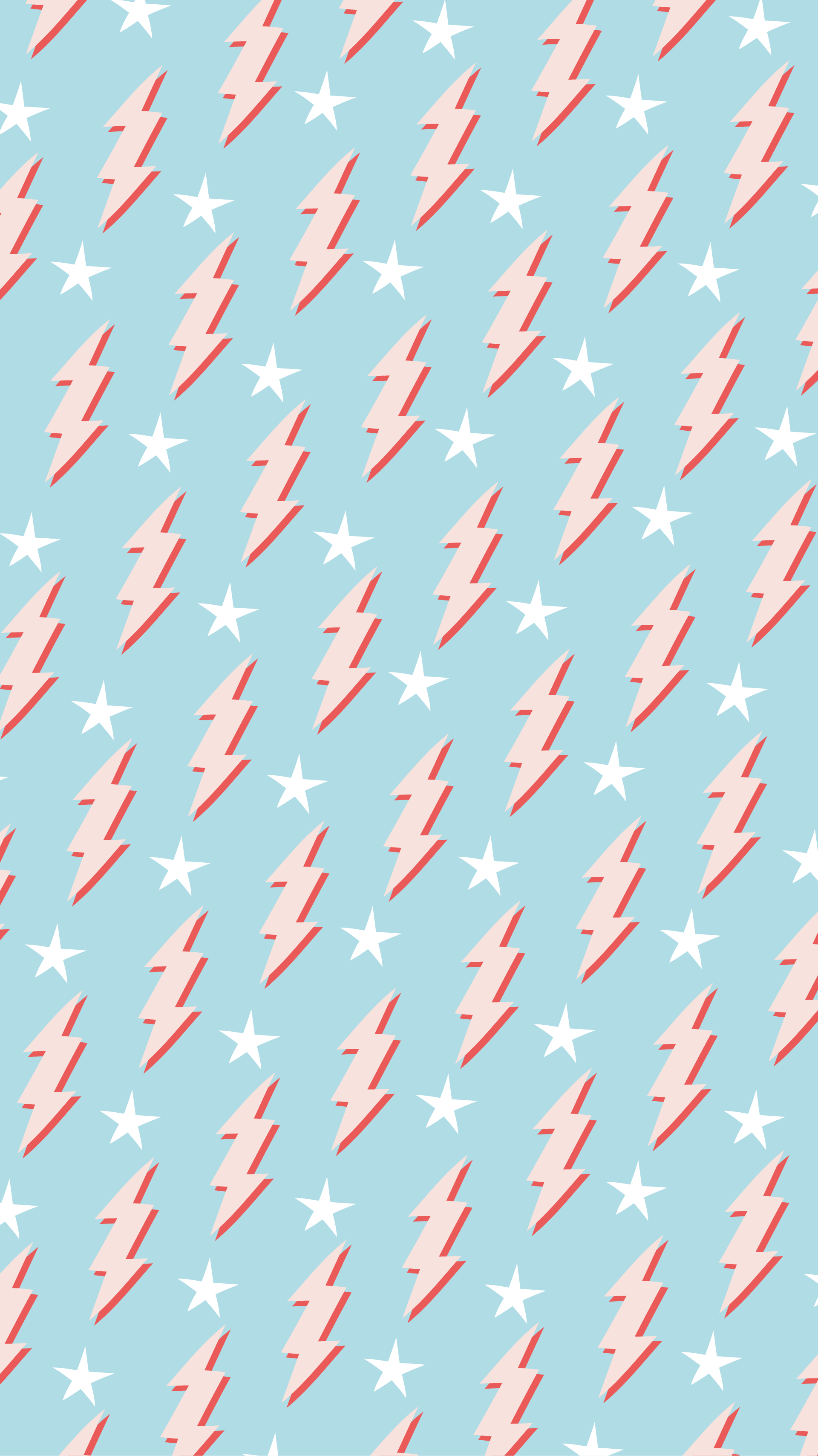 Fulmini e stelle rosa azzurro, 1920x3414 Verticale, Telefono