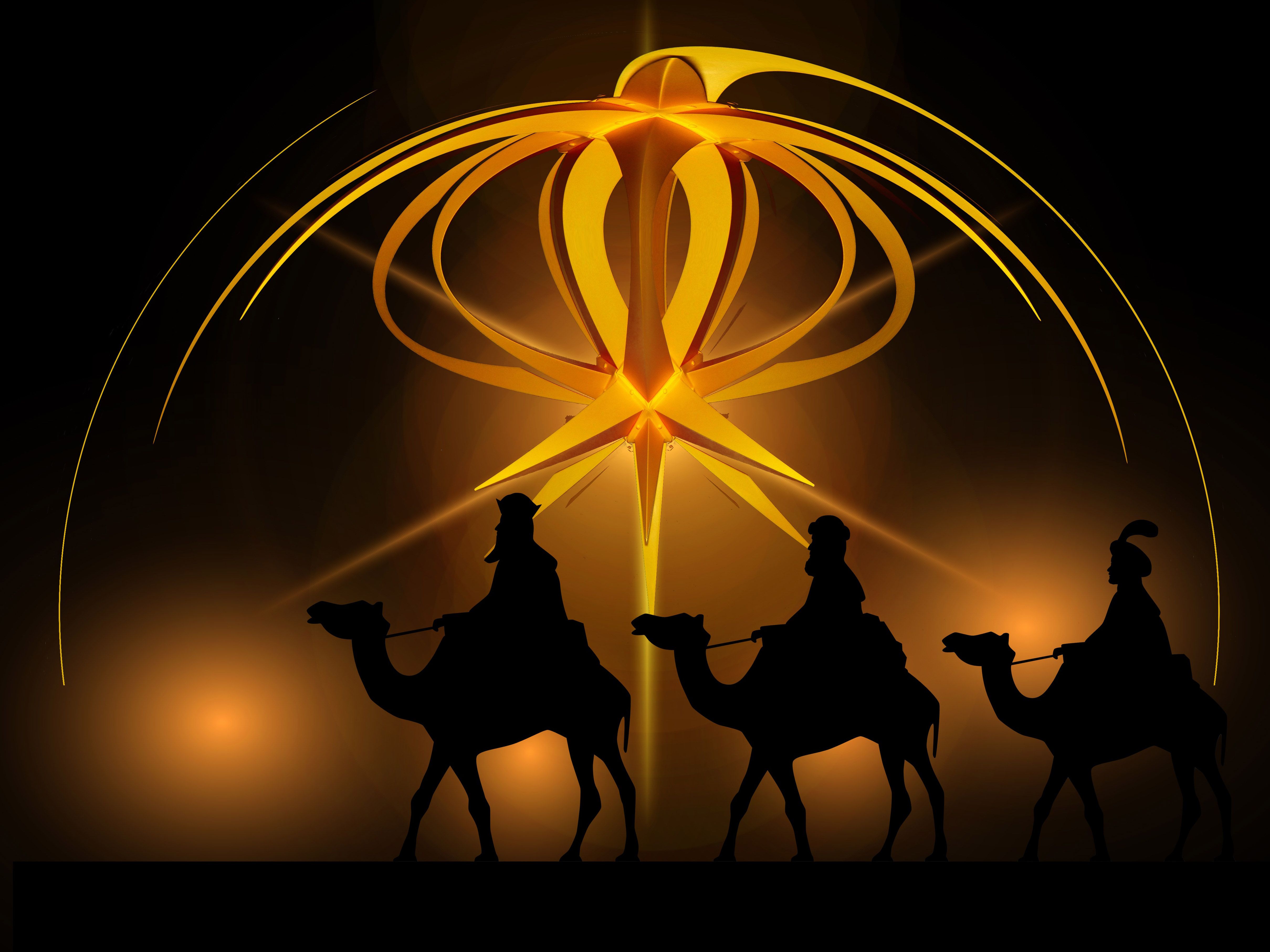 Silhouette Re Magi su cammelli, 4838x3629 4K, Desktop 4K