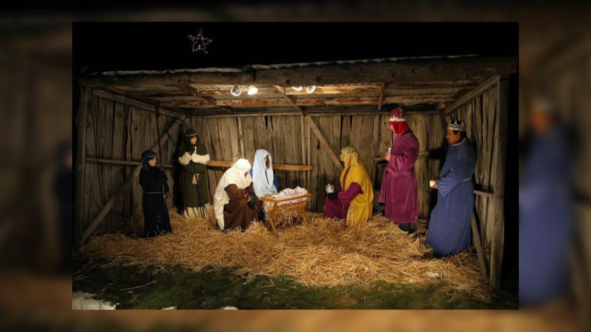 Presepe vivente notturno con figuranti, 1280x720 HD, Desktop