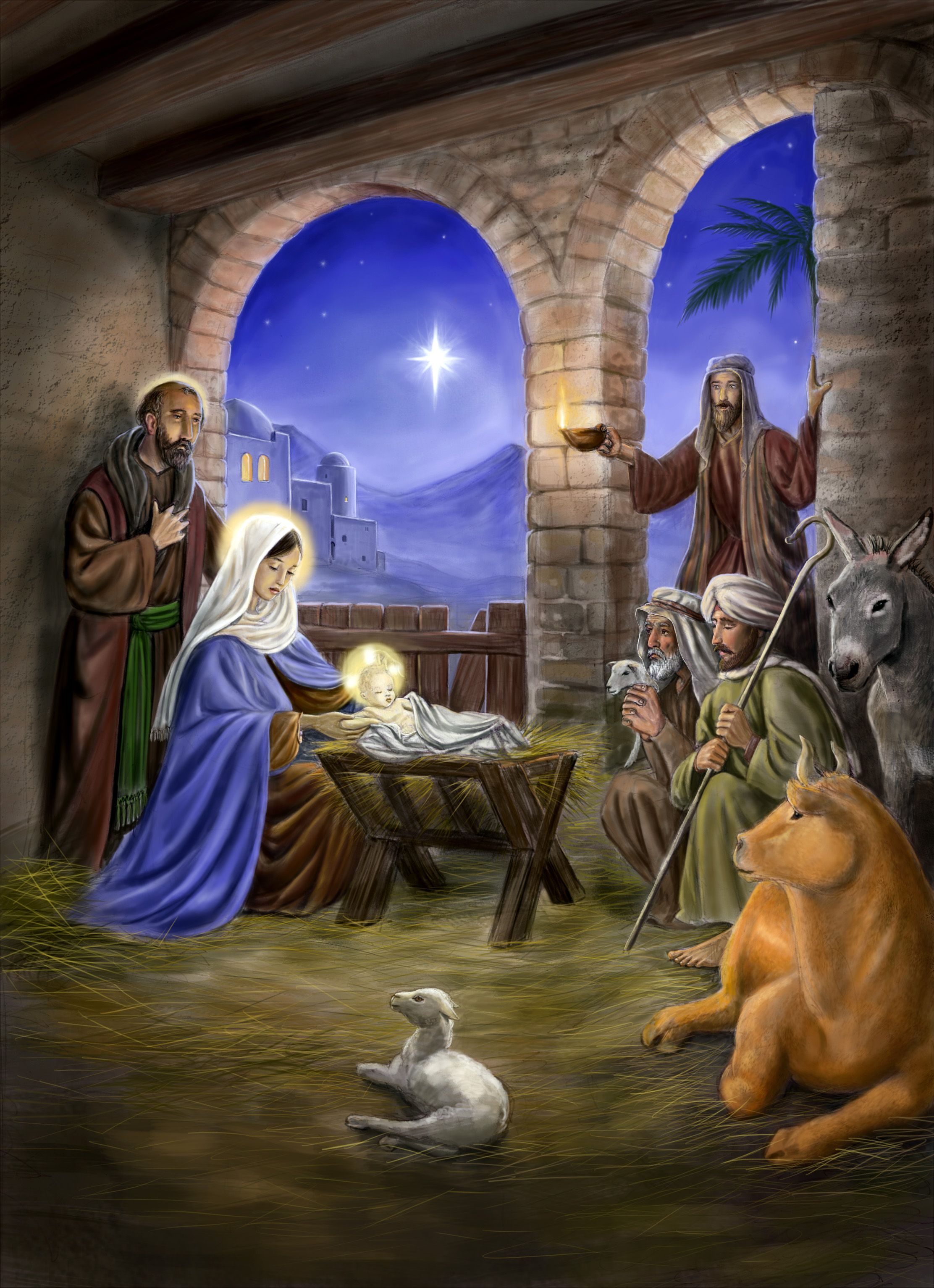 Natività con Sacra Famiglia e pastori, 2224x3065 Full HD Verticale, iPhone