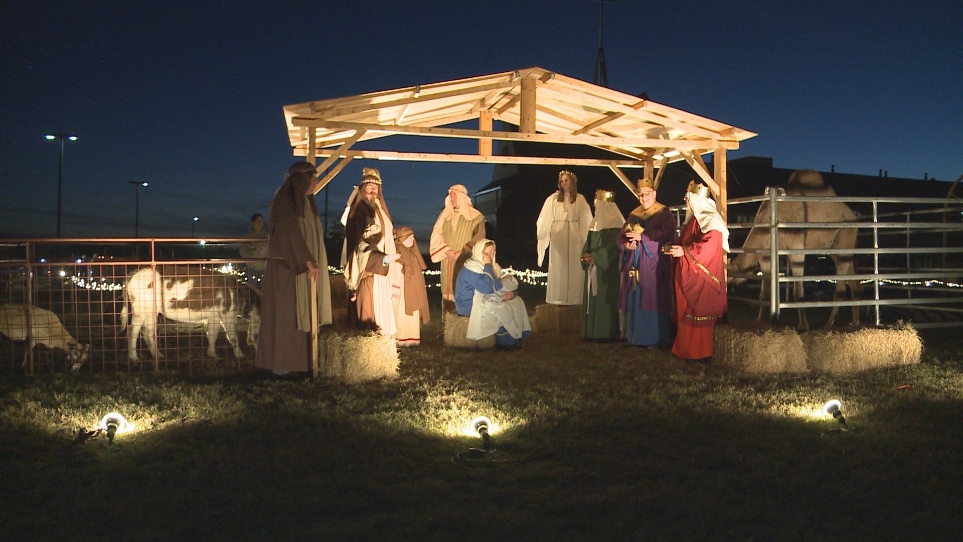 Presepe vivente notturno chiesa, 1920x1080 Full HD, PC Desktop