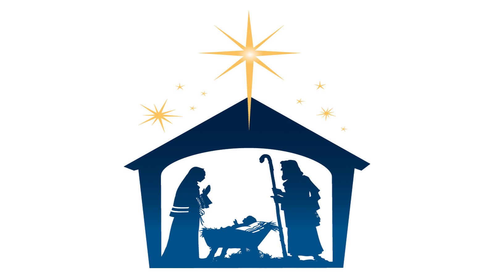 Silhouette presepe natività blu, 1600x900 900p, Desktop