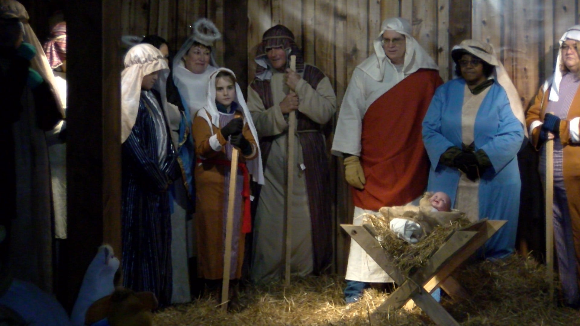 Presepe vivente notturno con pastori, 1920x1080 Full HD, Desktop