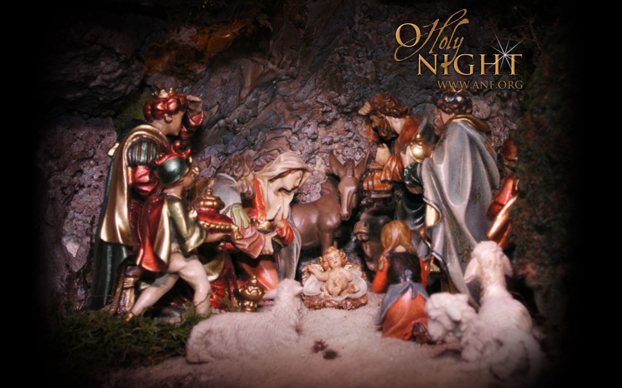 Presepe con statue re magi, 1280x800 HD, Desktop