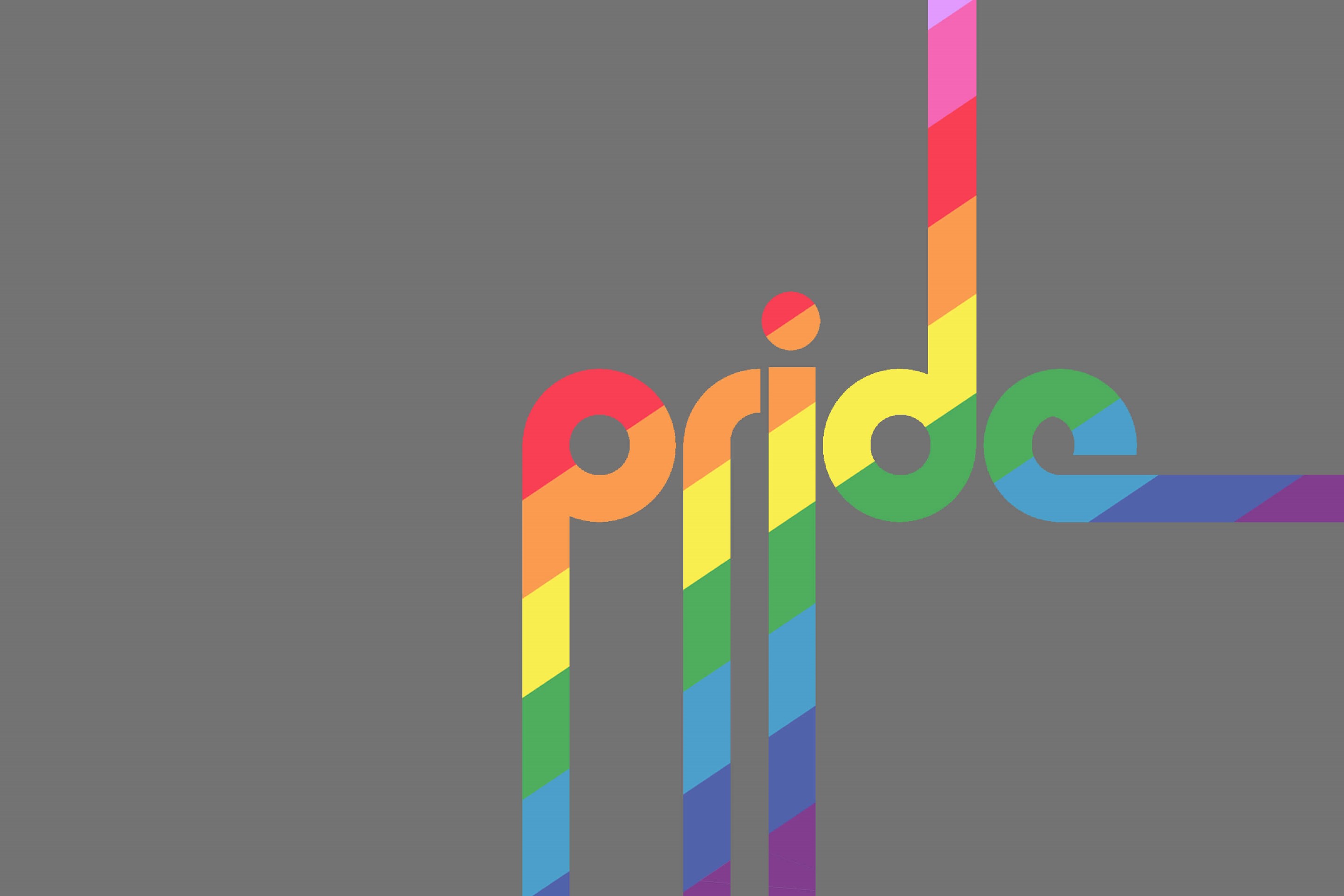 Scritta Pride arcobaleno sfondo grigio, 2880x1920 2K+, Monitor Gaming