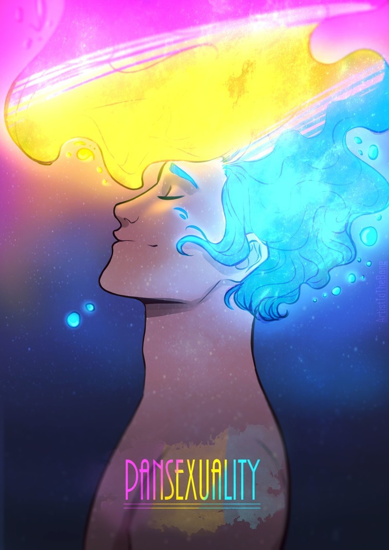 Silhouette con capelli colorati, Pansexuality, 800x1131 Full HD Verticale, iPhone