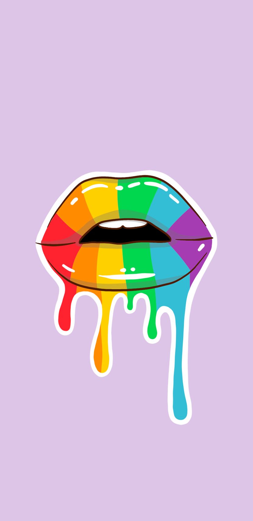 Labbra arcobaleno gocciolanti Pride, 830x1706 Full HD Verticale, iPhone