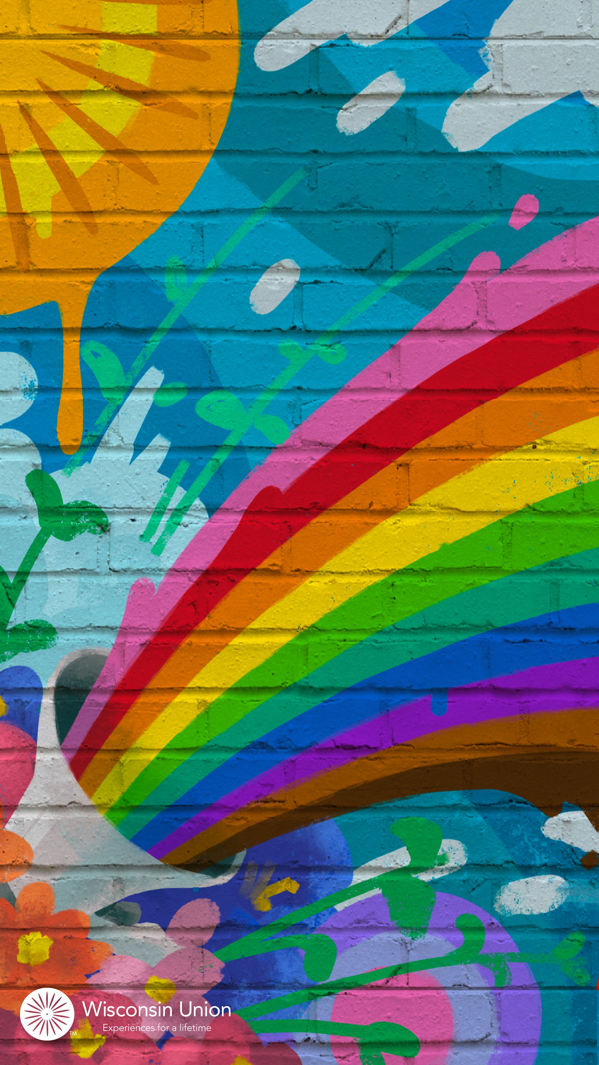Scritta LOVE con cuore arcobaleno, 1080x1920 Verticale, Telefono