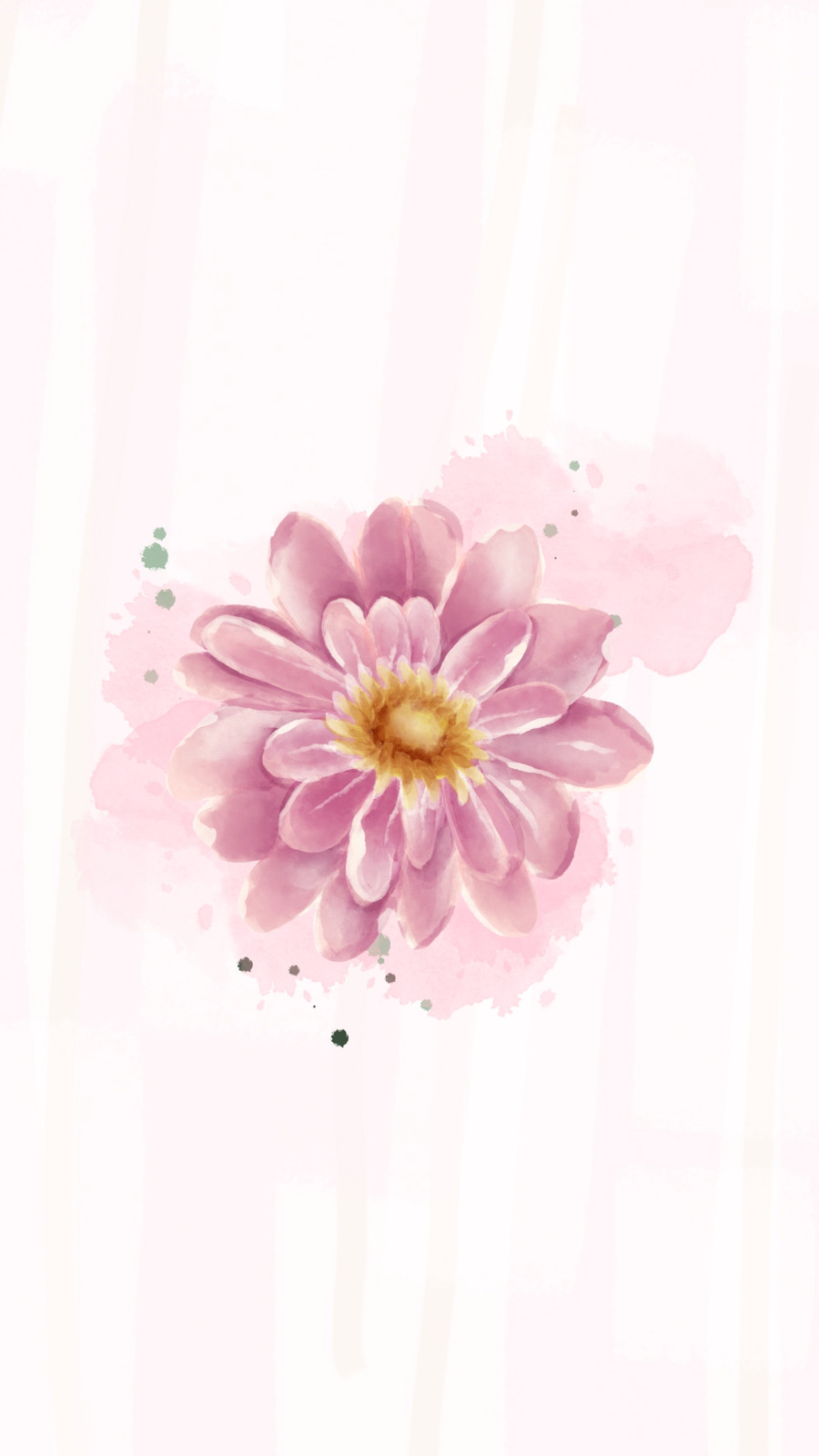 Fiore rosa acquerello, 900x1600 Verticale, Telefono
