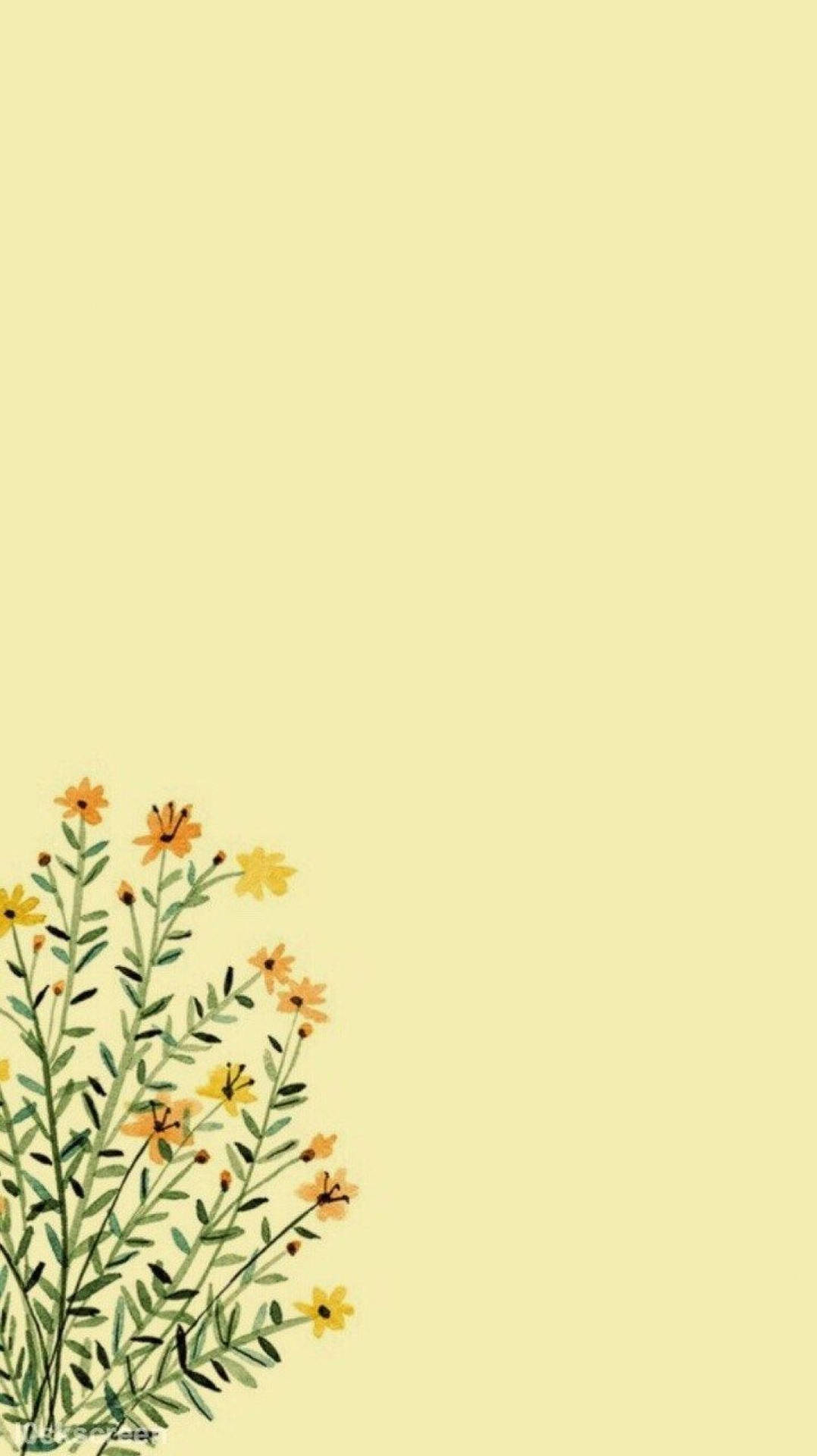 Fiori gialli minimalisti primavera, 1078x1920 Full HD Verticale, Smartphone