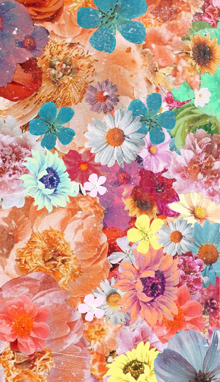 Fiori colorati fitti primaverili, 736x1278 Full HD Verticale, iPhone