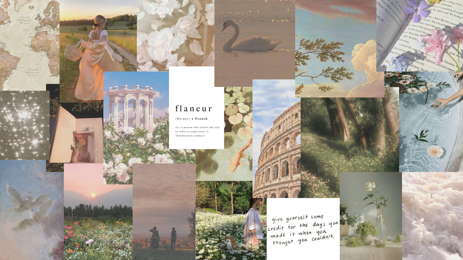 Collage estetico primavera pastello, 1920x1080 Full HD, Laptop