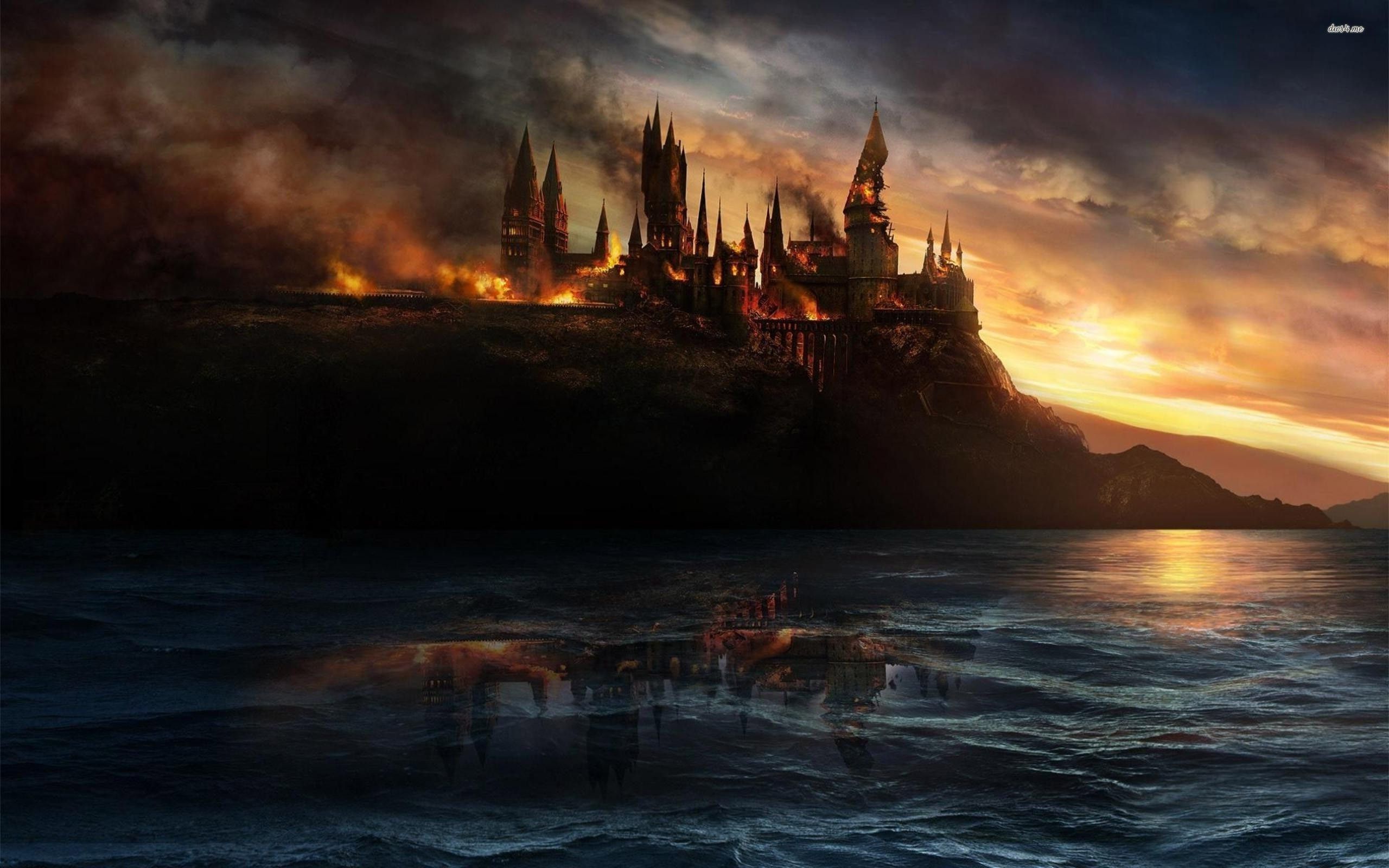 Castello Hogwarts al tramonto, scuola di magia, 2560x1600 2K, Desktop