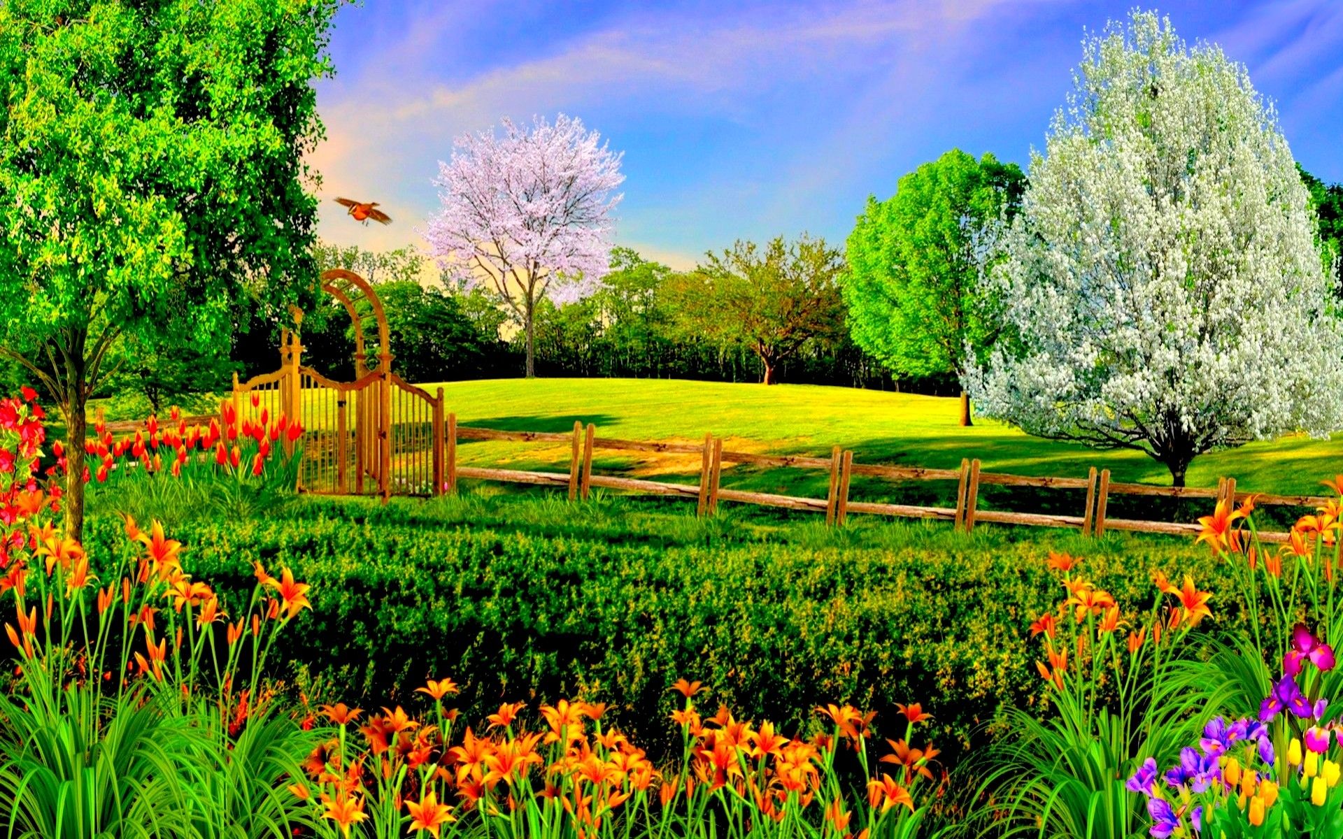 Illustrazioni giardinaggio primaverile minimal, 1920x1200 Full HD+ WUXGA, Desktop