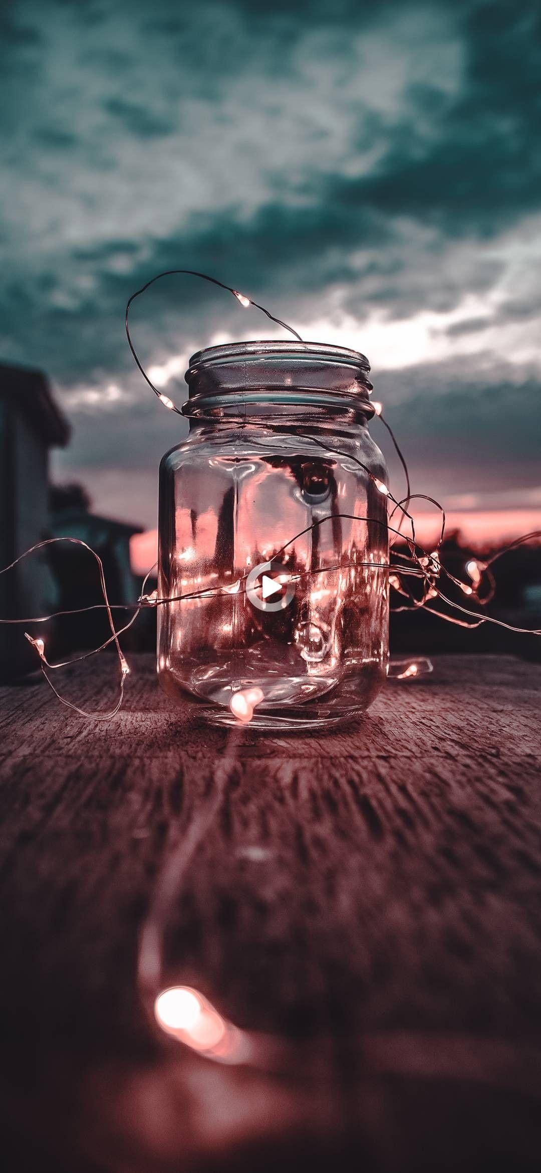Barattolo con luci al tramonto, 1080x2340 Full HD Verticale, Smartphone