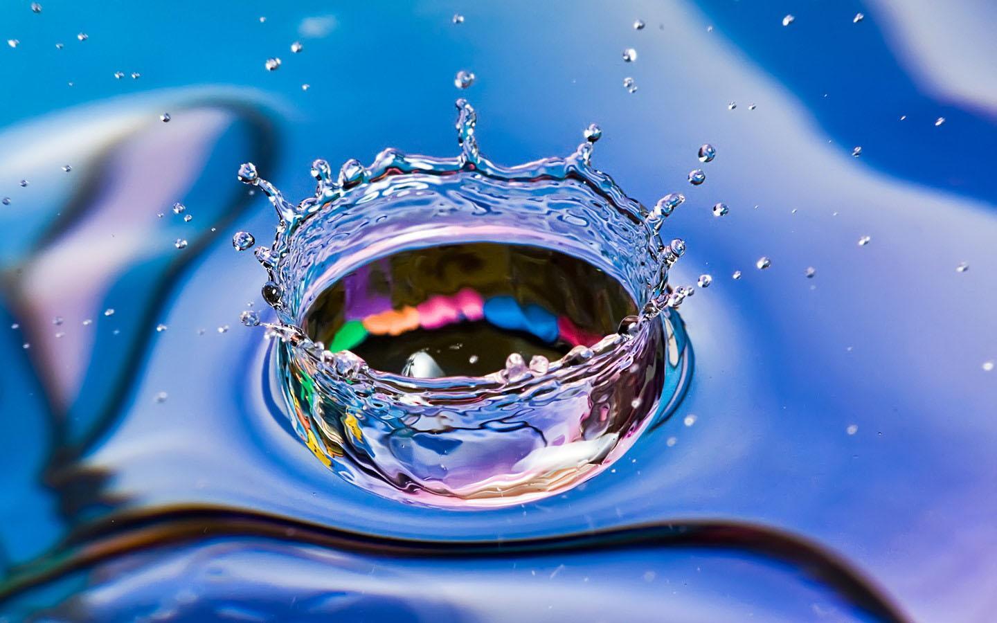 Goccia d'acqua colorata splash, 1440x900 720p, PC