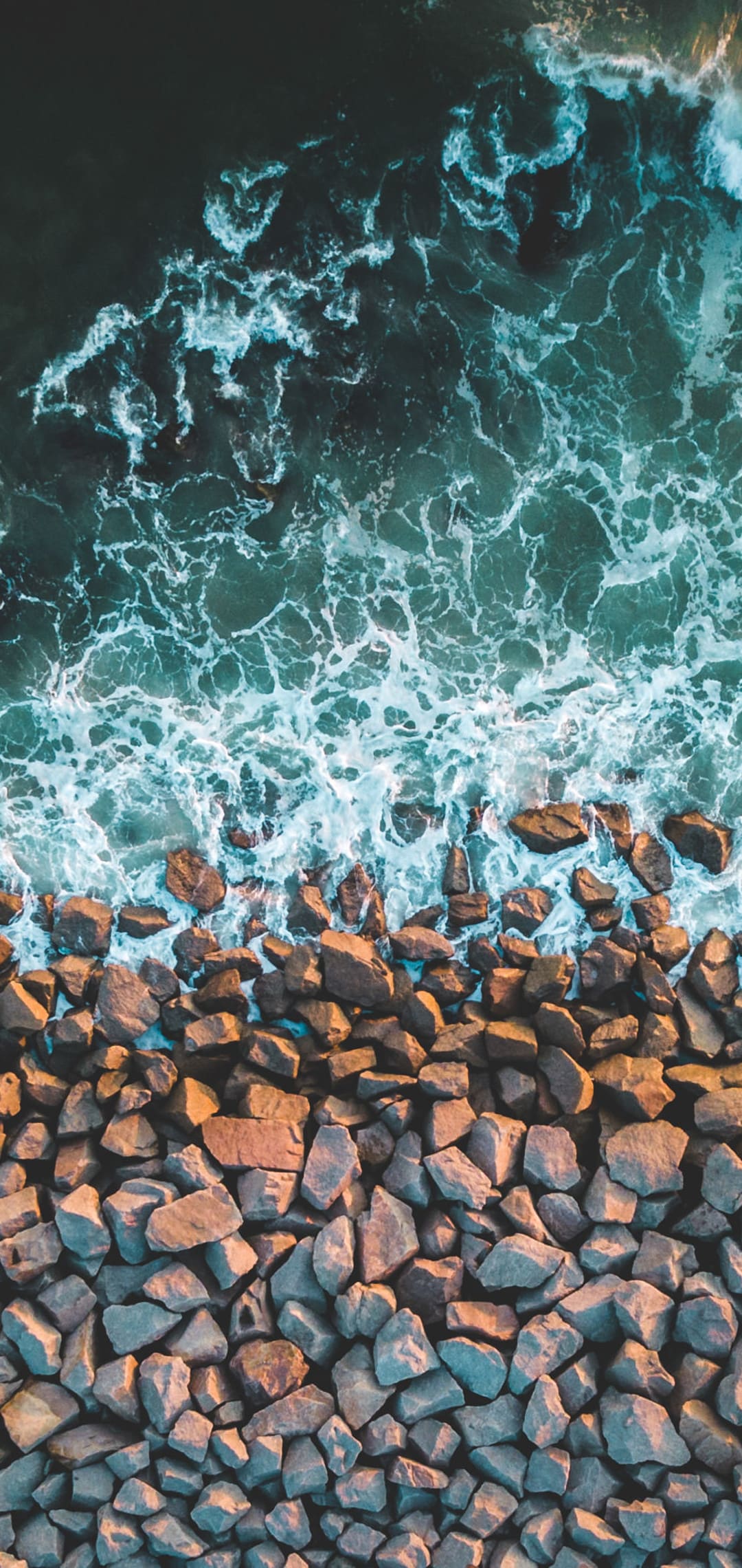 Onde del mare su rocce, 1080x2280 Full HD Verticale, Smartphone