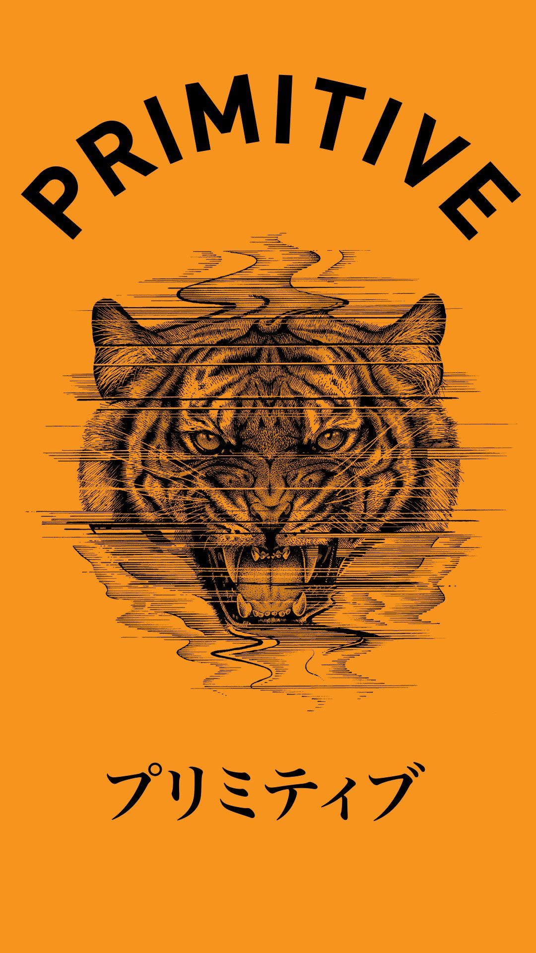 Tigre logo Primitive arancione, 1080x1920 Verticale, Telefono