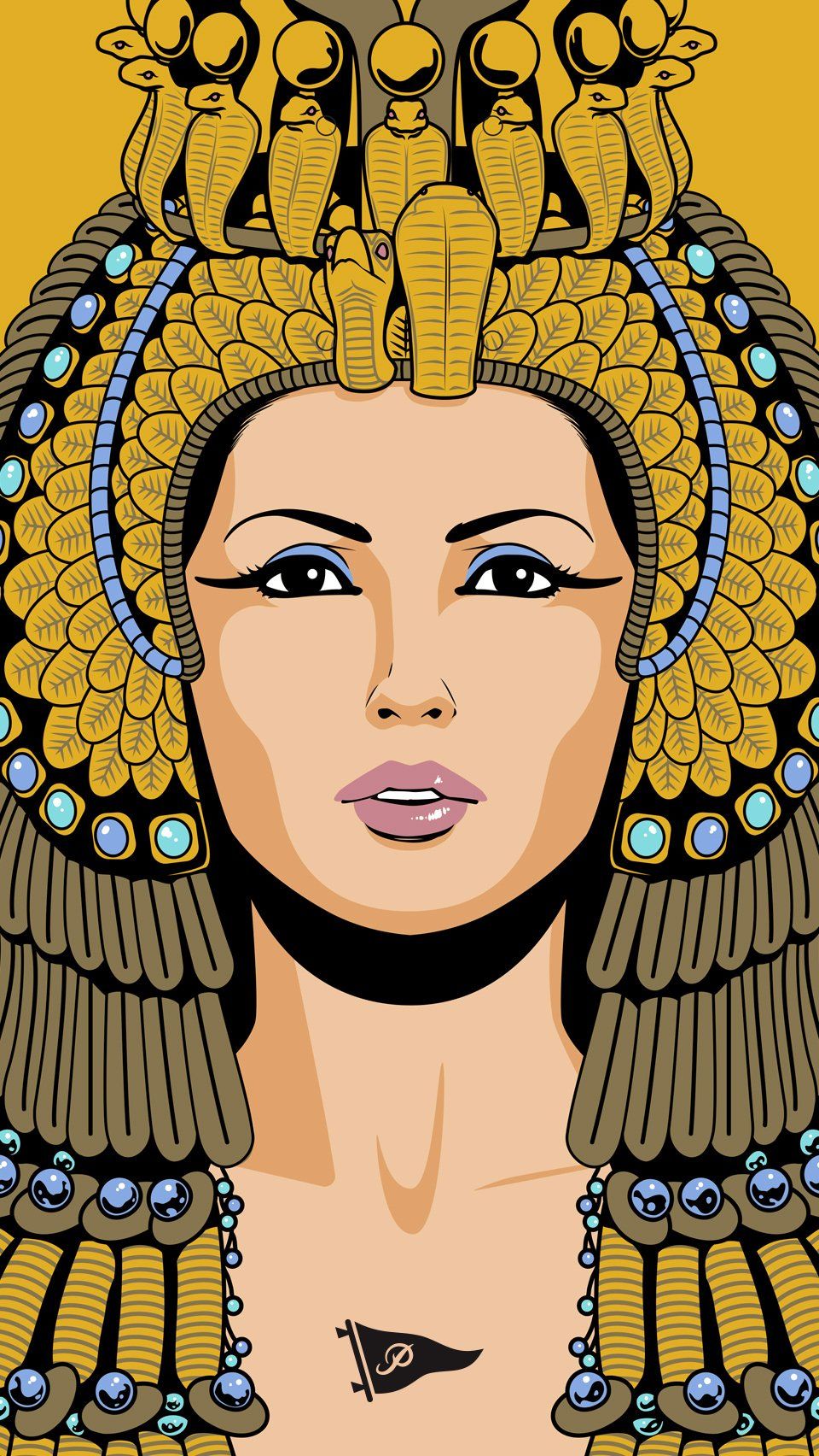 Regina egizia con copricapo dorato, 960x1704 Full HD Verticale, Samsung Galaxy
