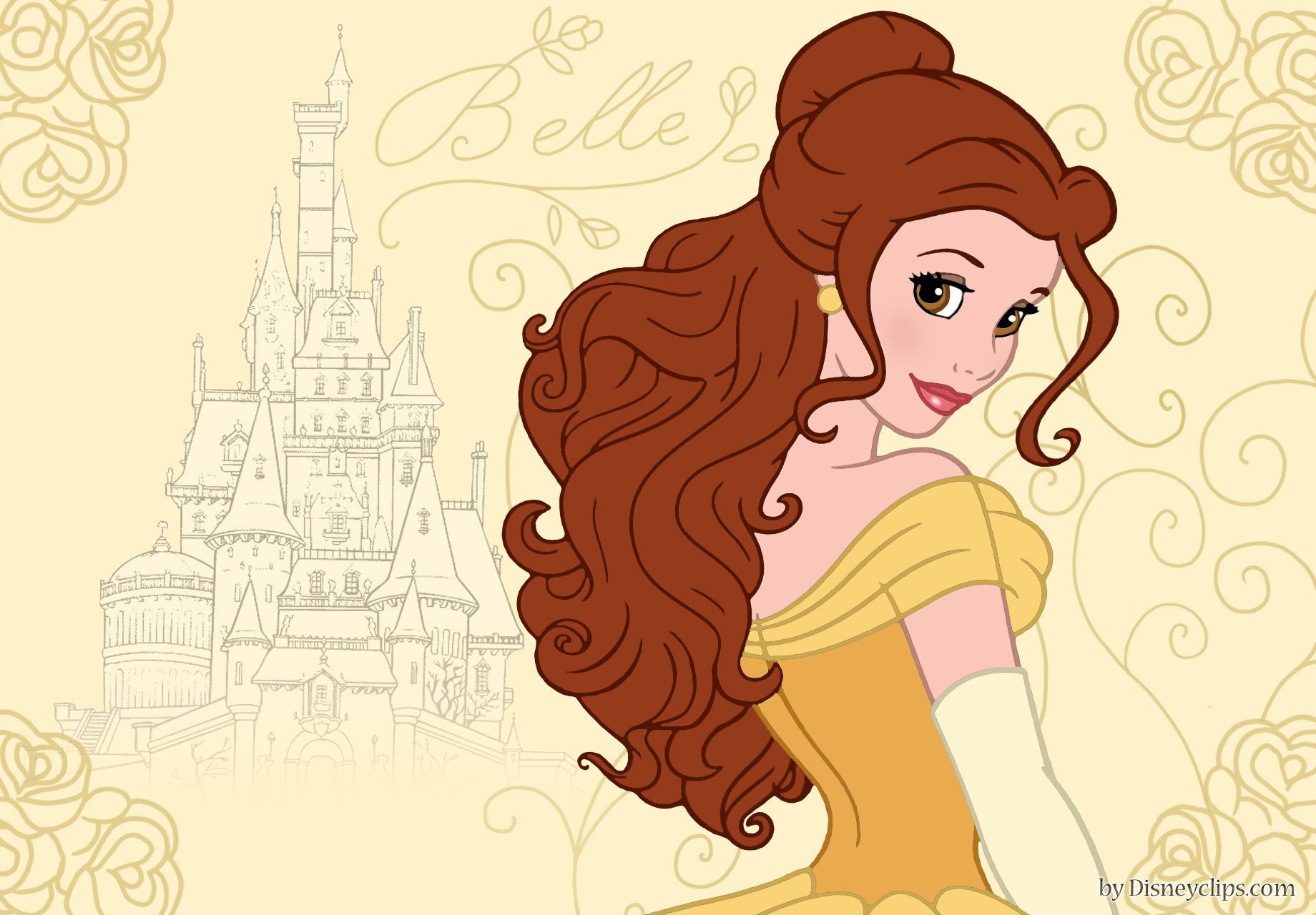 Belle Principessa Disney abito giallo, 1024x768 HD, Desktop