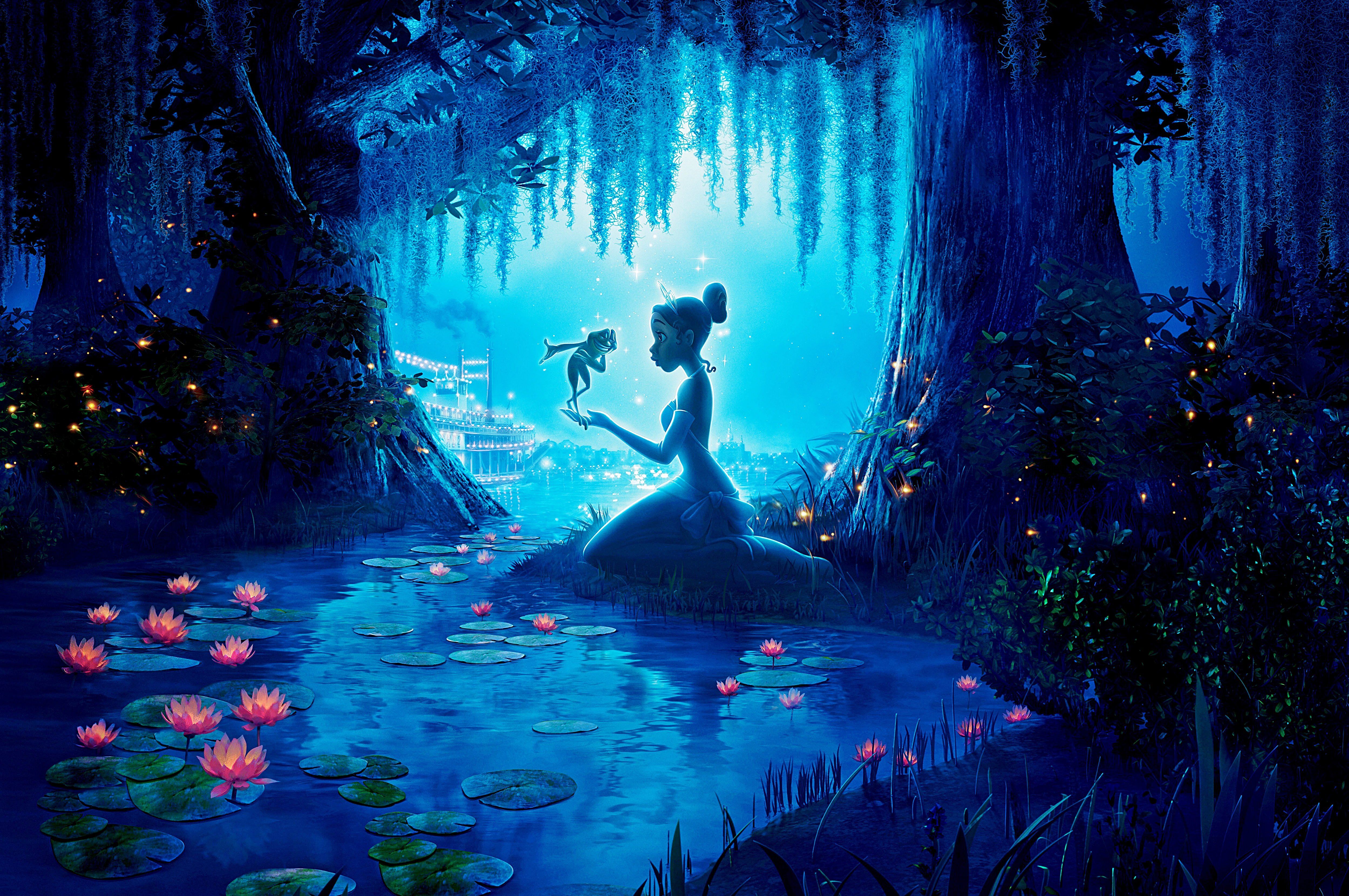 Principessa Tiana palude notturna, La Principessa e il Ranocchio, 5000x3322 4K, Desktop 4K