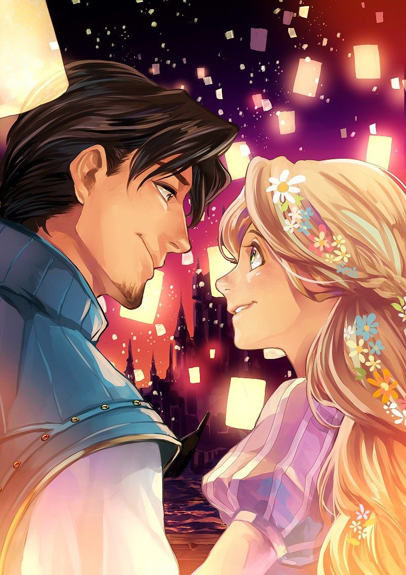 Rapunzel e Flynn lanterne, 800x1131 Full HD Verticale, Smartphone