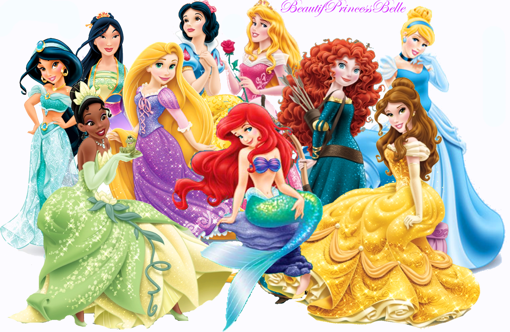 Principesse Disney gruppo colorato, 1694x1102 900p, HP Laptop
