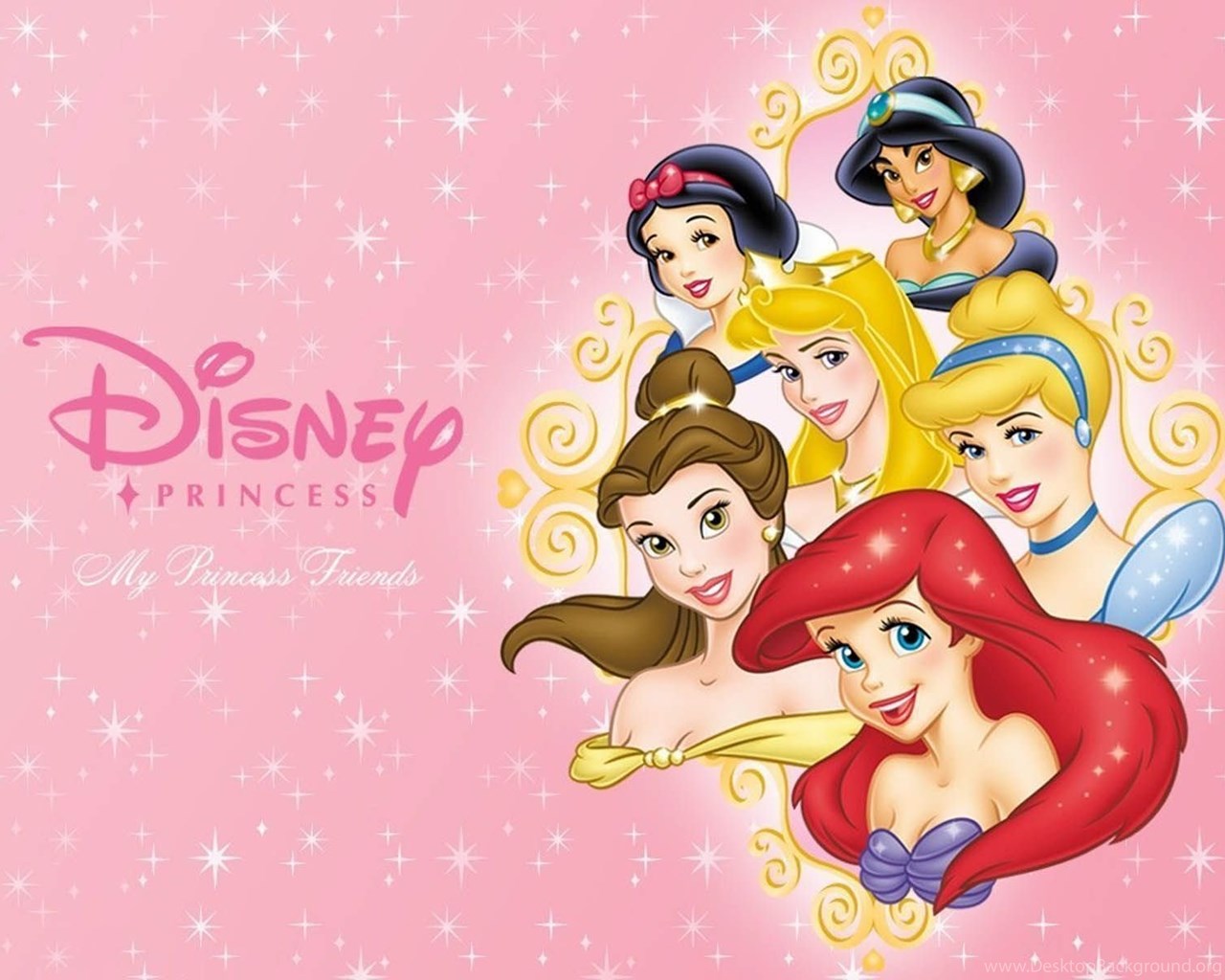 Principesse Disney sfondo rosa, 1280x1024 HD, Desktop