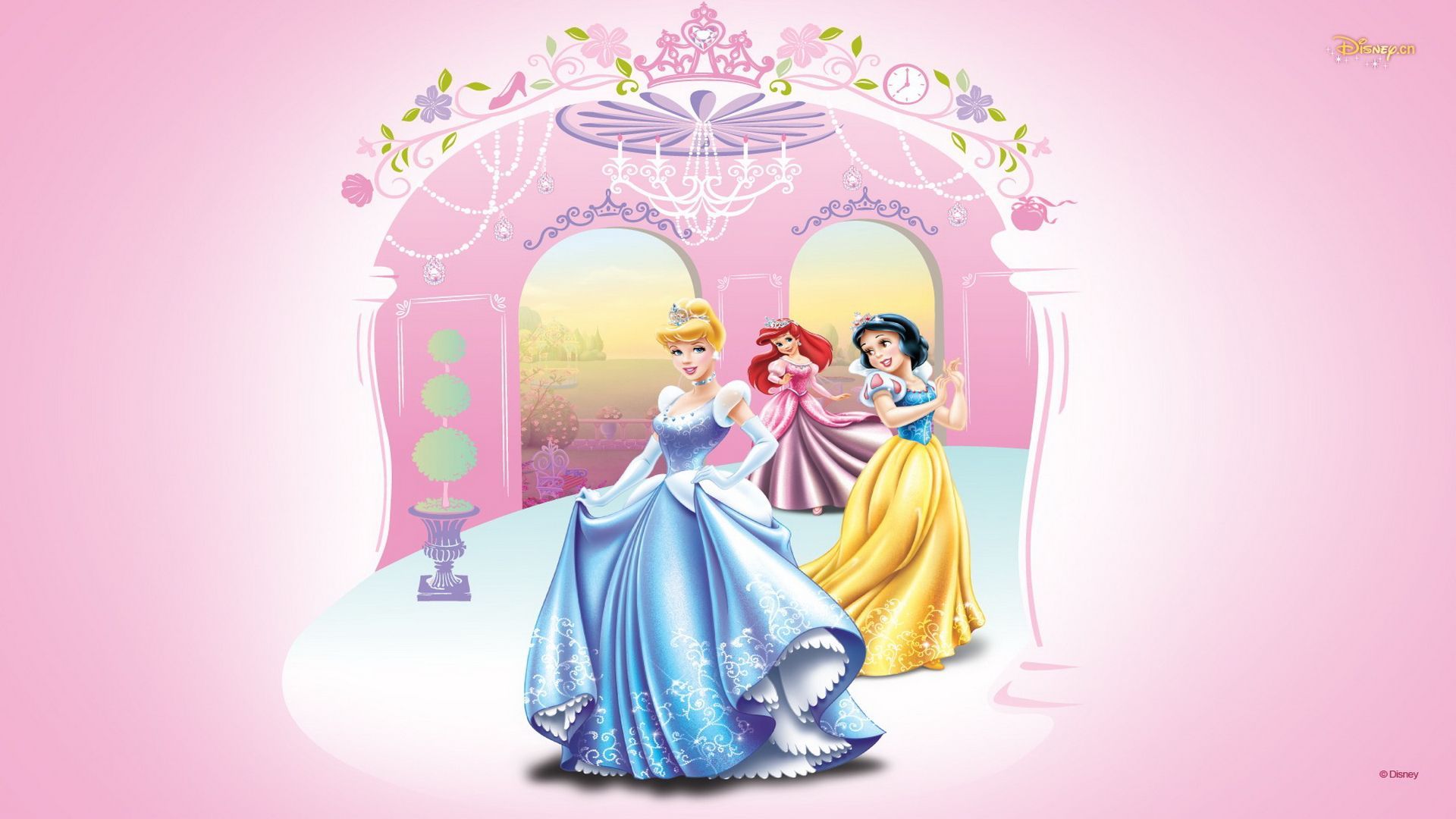Principesse Disney sfondo rosa, 1920x1080 Full HD, Laptop