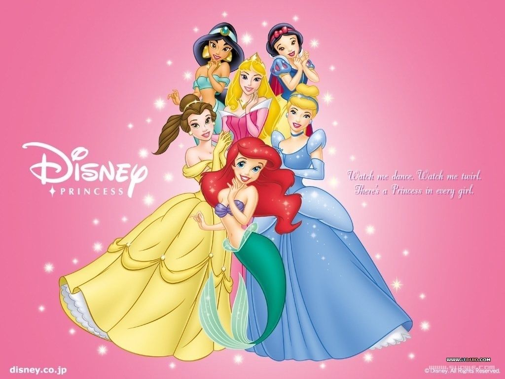Principesse Disney sfondo rosa, 1024x768 HD, Laptop