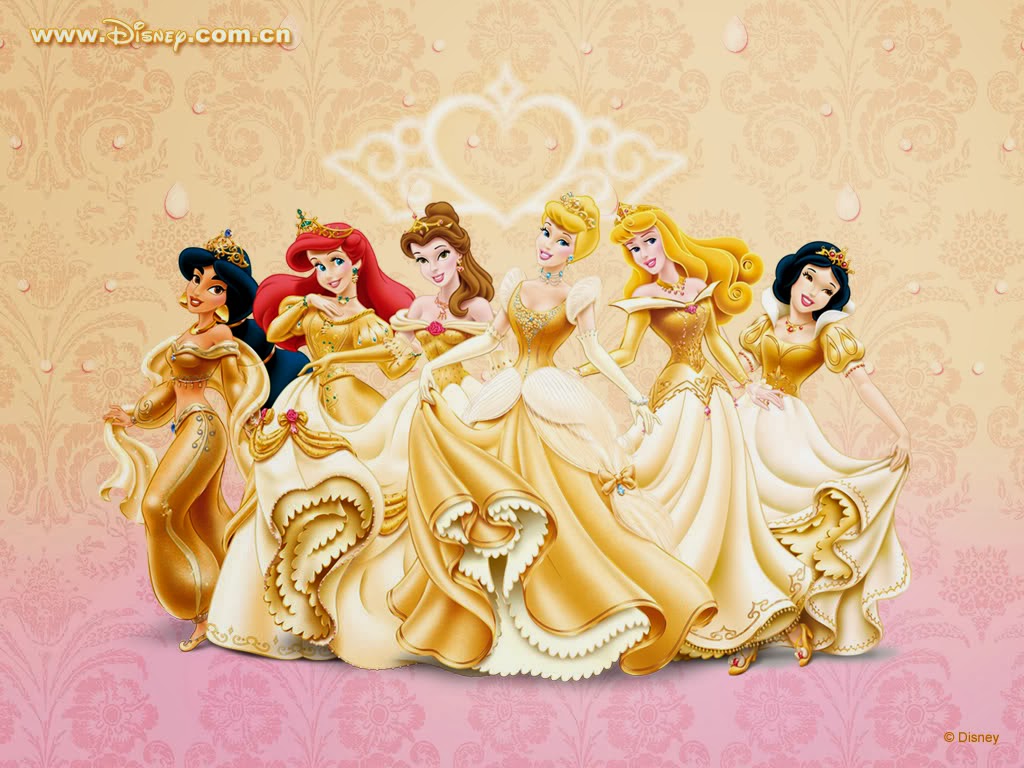 Principesse Disney abiti dorati, 1024x768 HD, PC