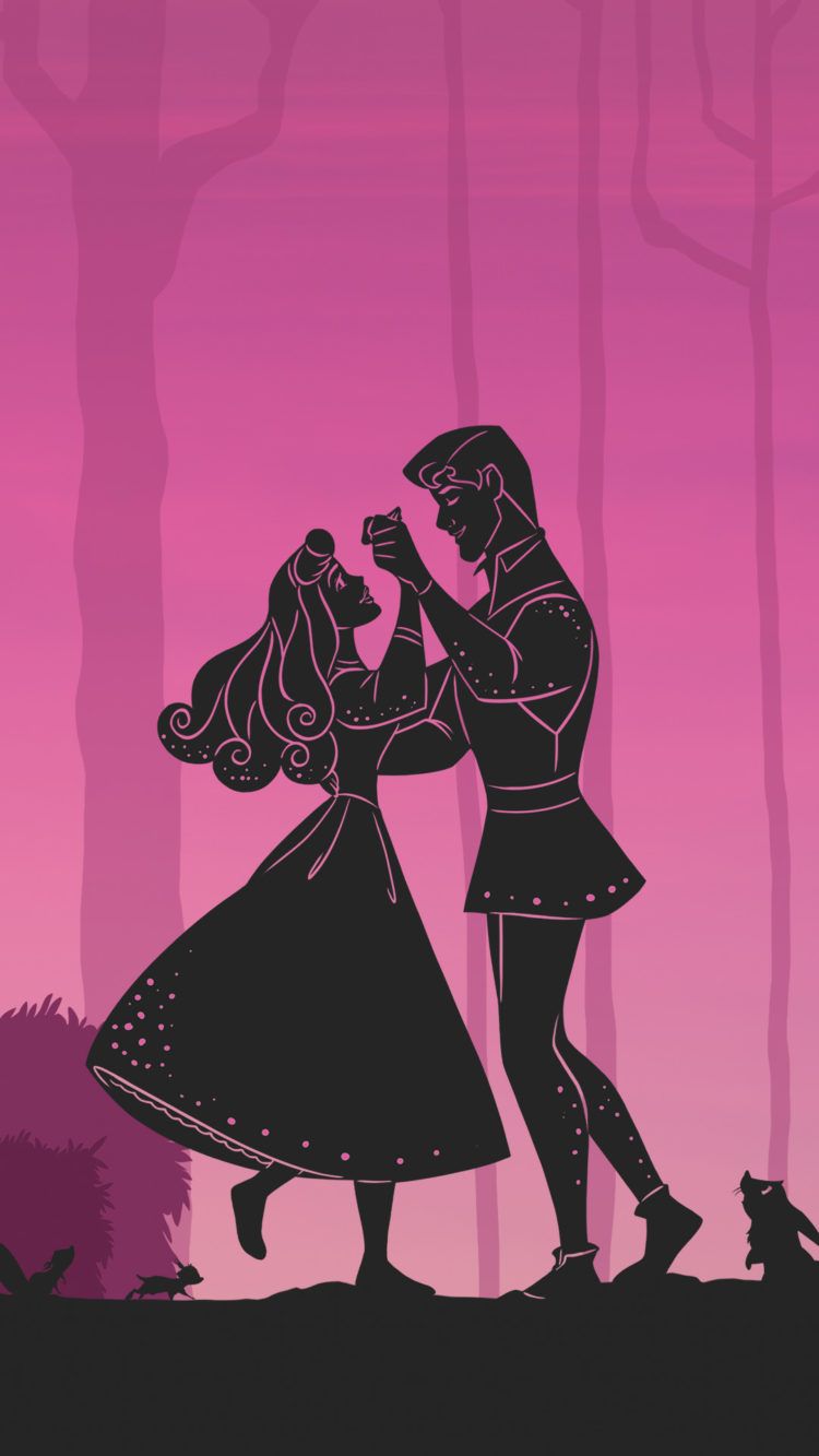 Sagome principessa e principe danzano, 750x1333 Verticale, Telefono