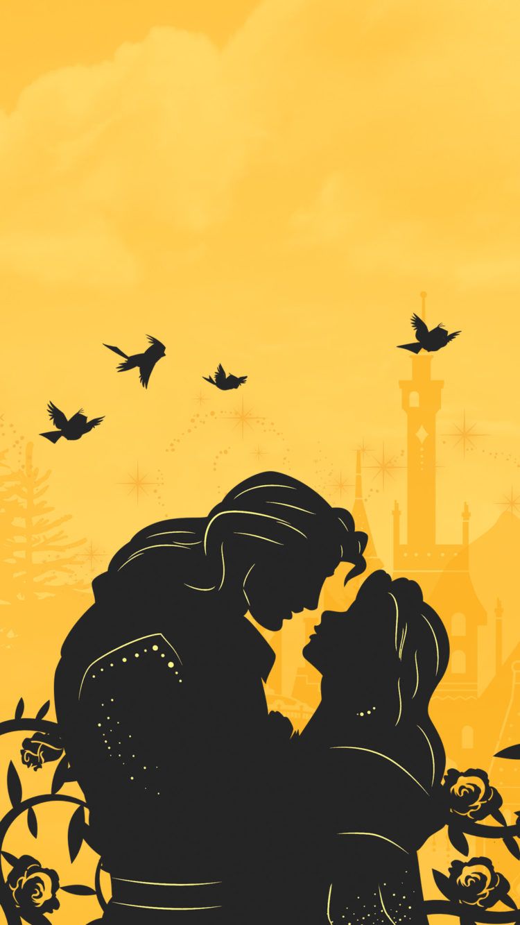 Silhouette Aladdin e Jasmine, 750x1333 Verticale, Mobile