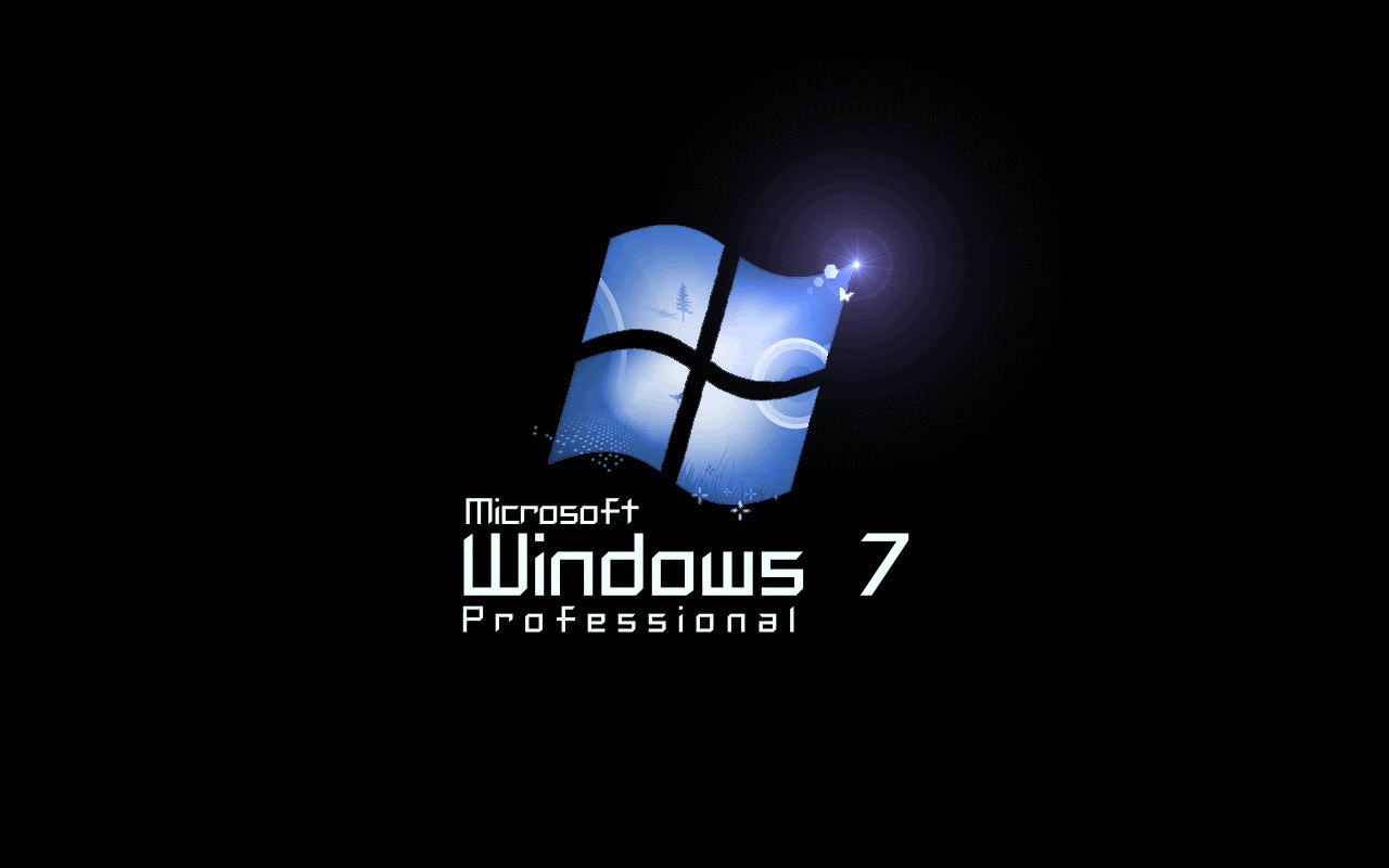 Logo Windows 7 Professional nero, 1280x800 HD, Desktop