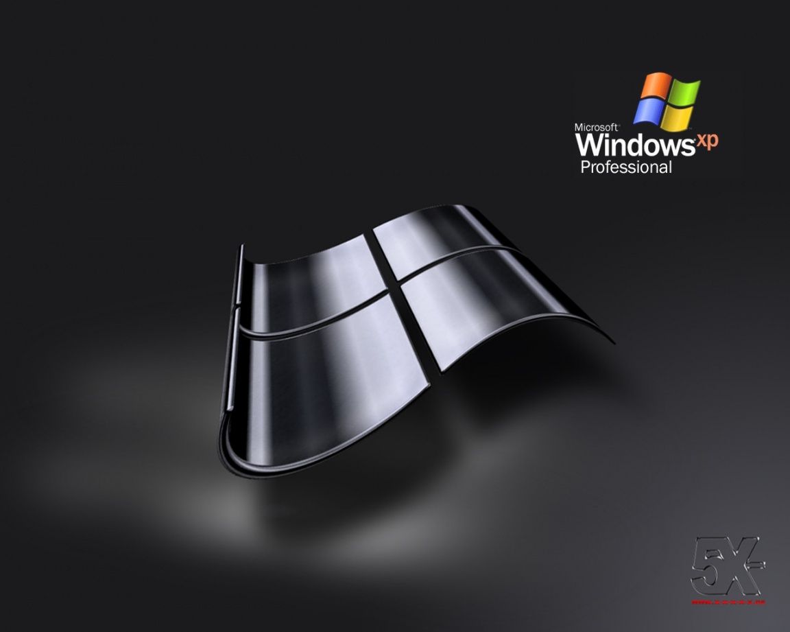 Logo Windows XP Professional nero, sistema operativo Microsoft, 1152x921 HD, Desktop