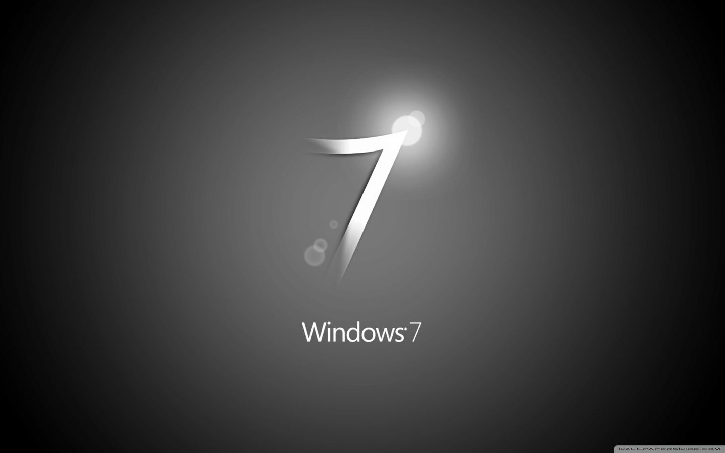 Windows 7 logo nero, 1440x900 720p, PC