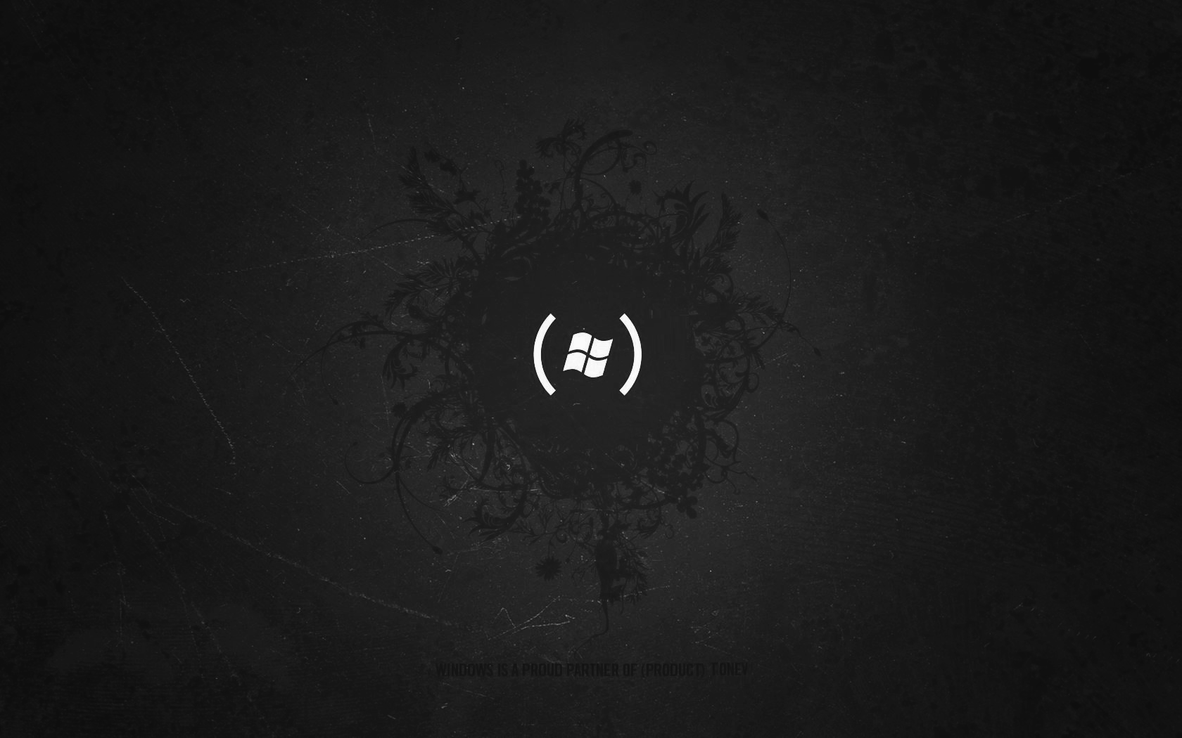 Logo Windows nero astratto, 1680x1050 HD, PC