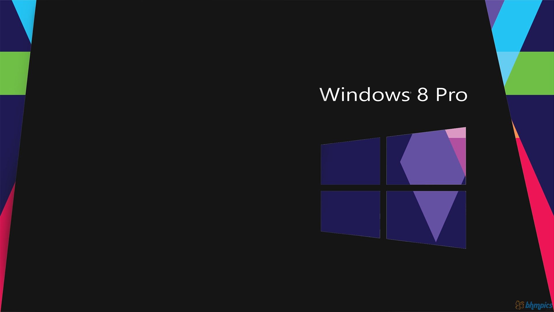 Logo Windows 8 Pro nero, 1920x1080 Full HD, PC