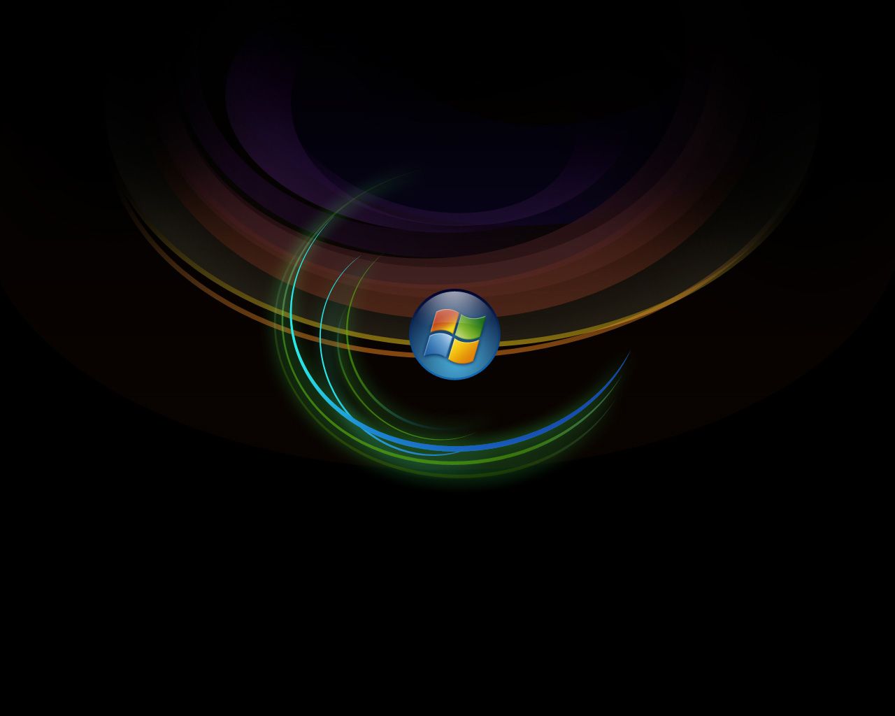 Logo Windows sfondo nero astratto, 1280x1024 HD, Desktop