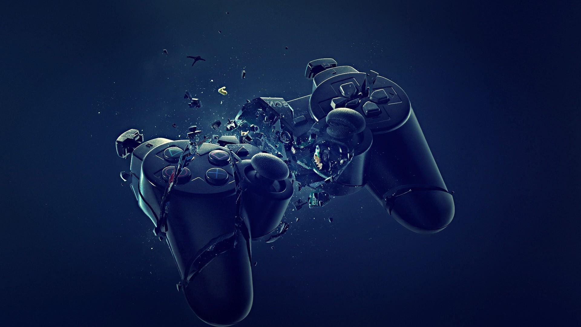 Controller PS4 frantumato blu, 1920x1080 Full HD, PC Desktop