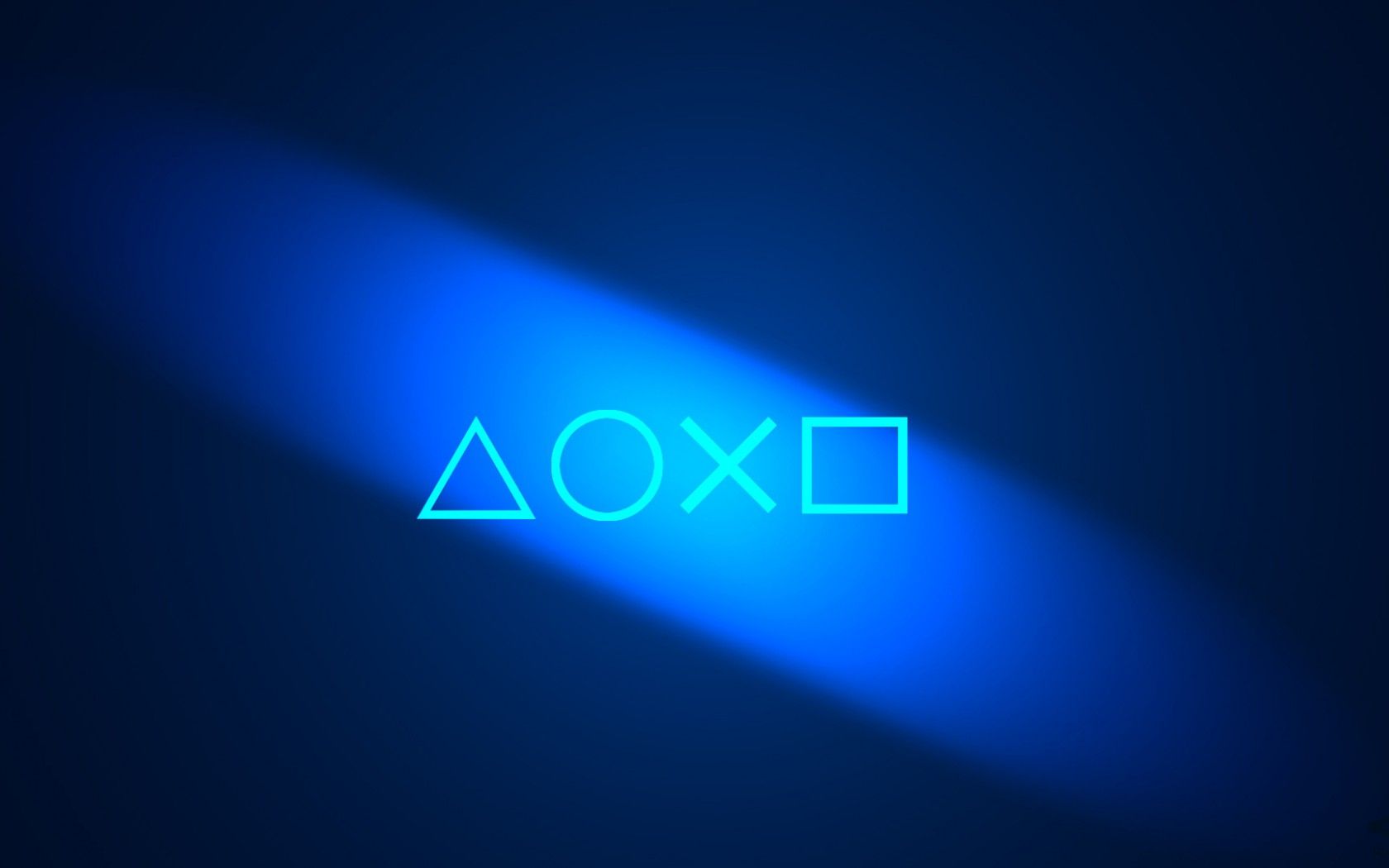 Simboli PlayStation blu neon, console Sony, 1680x1050 HD, PC