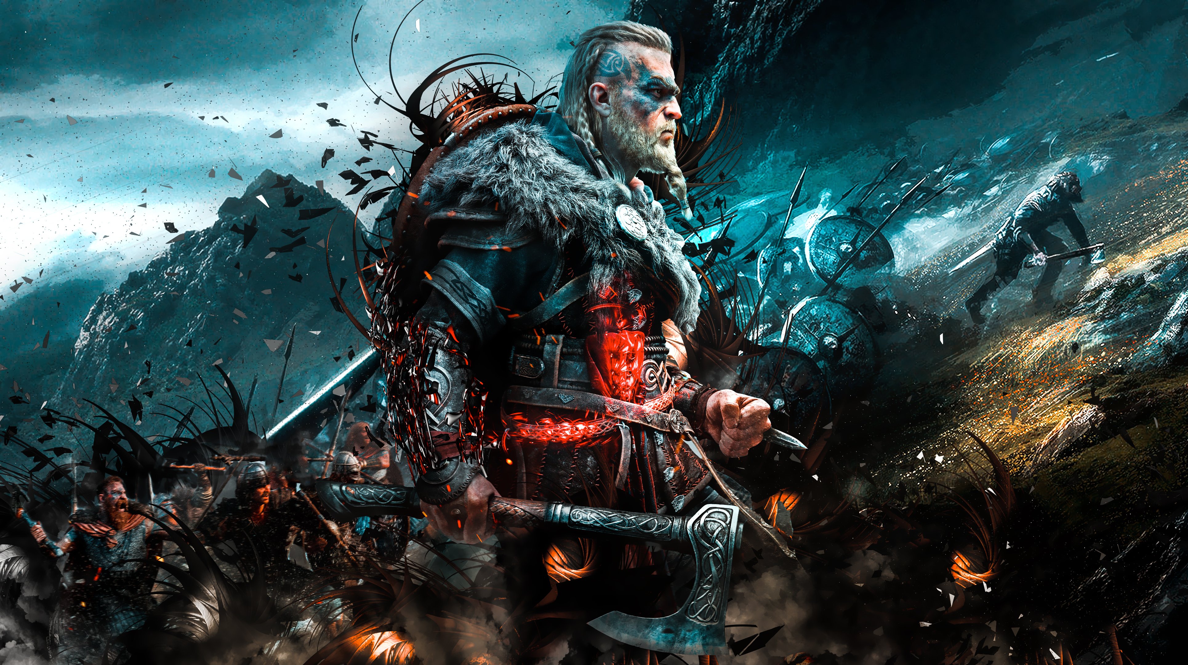 Assassin's Creed Valhalla guerriero vichingo, azione-avventura, 3860x2160 4K, Desktop 4K