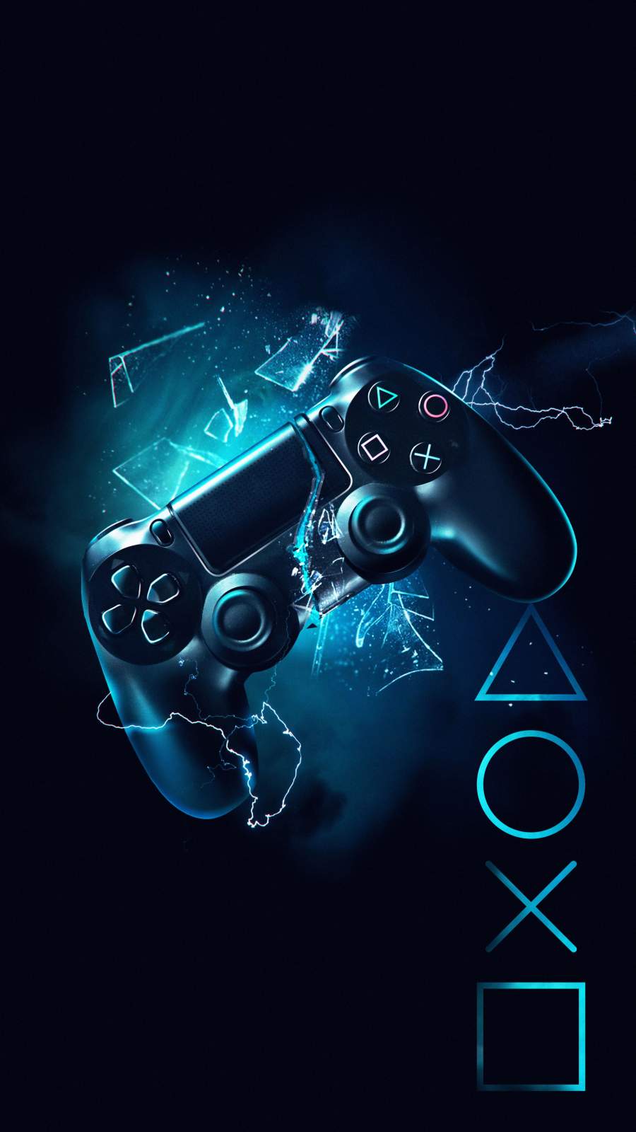 Controller PlayStation blu neon, console Sony, 900x1600 Full HD Verticale, iPhone